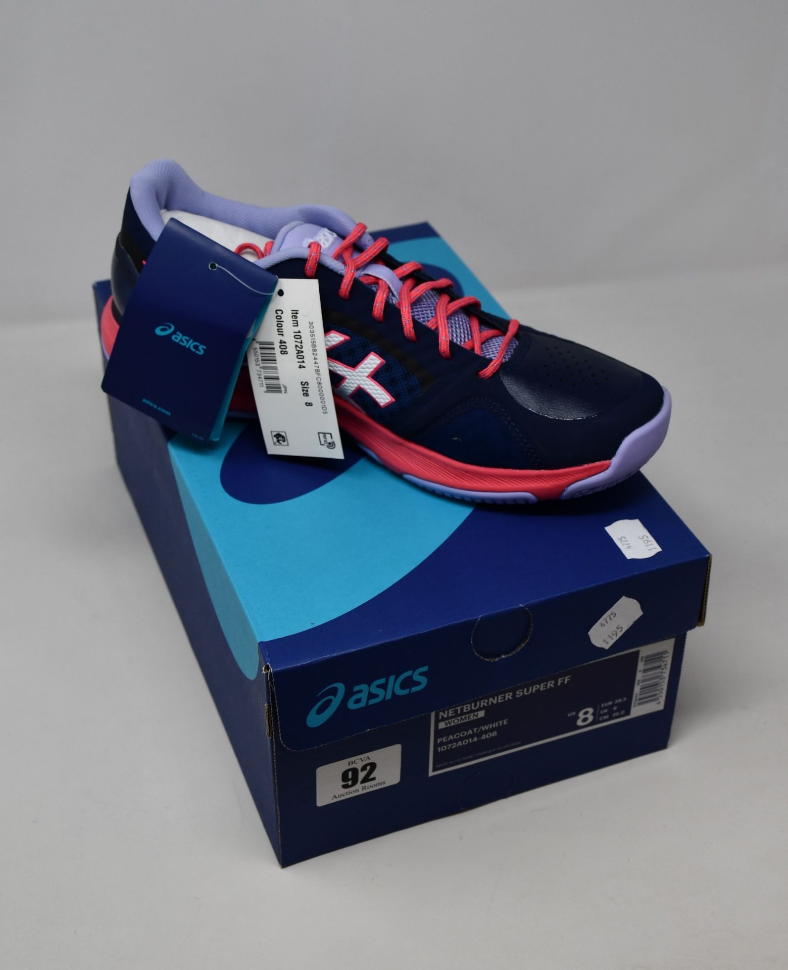 A pair of as new Asics Netburner Super FF trainers (UK 6).