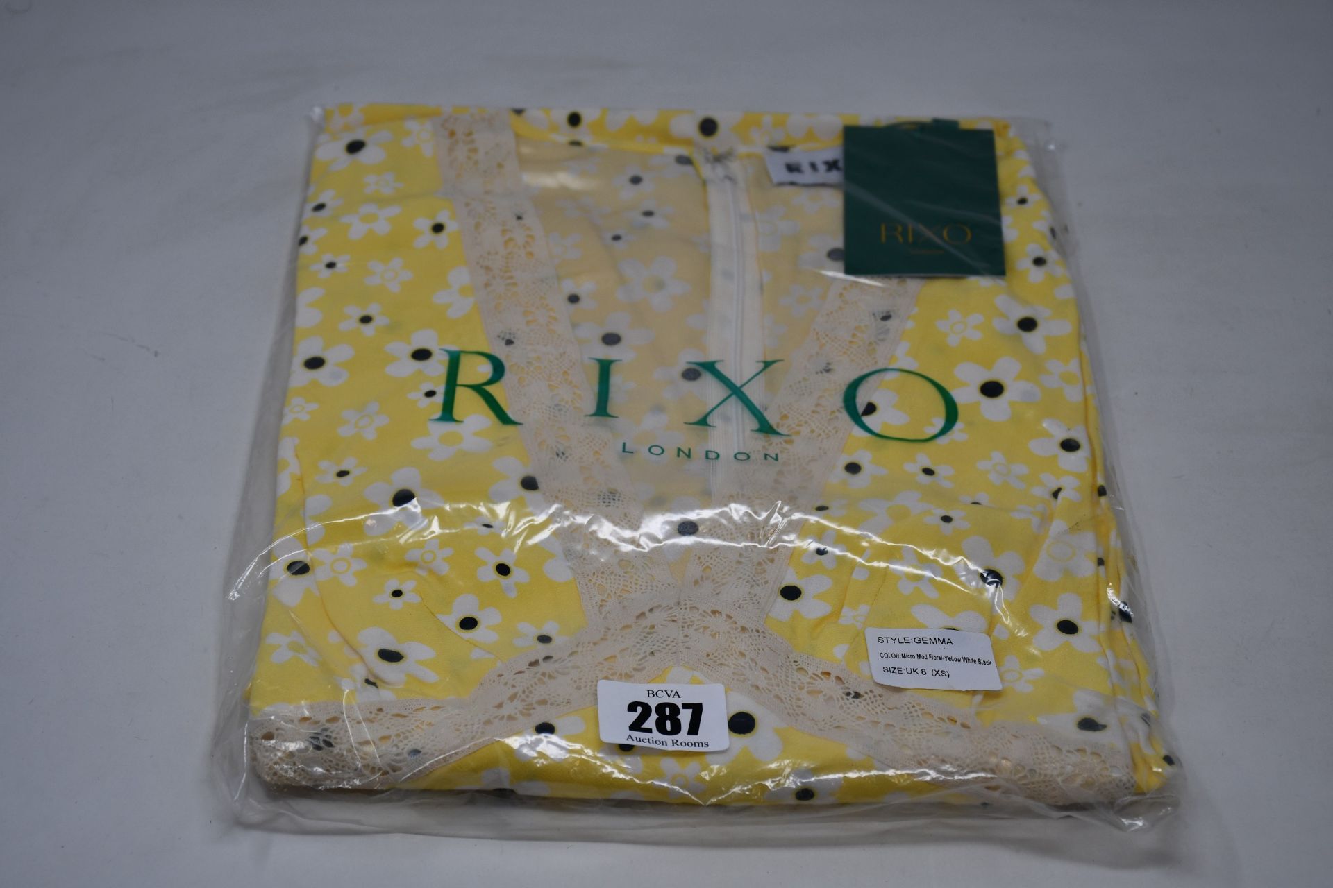 An as new Rixo micro mod floral yellow dress (UK 8 - RRP £265).