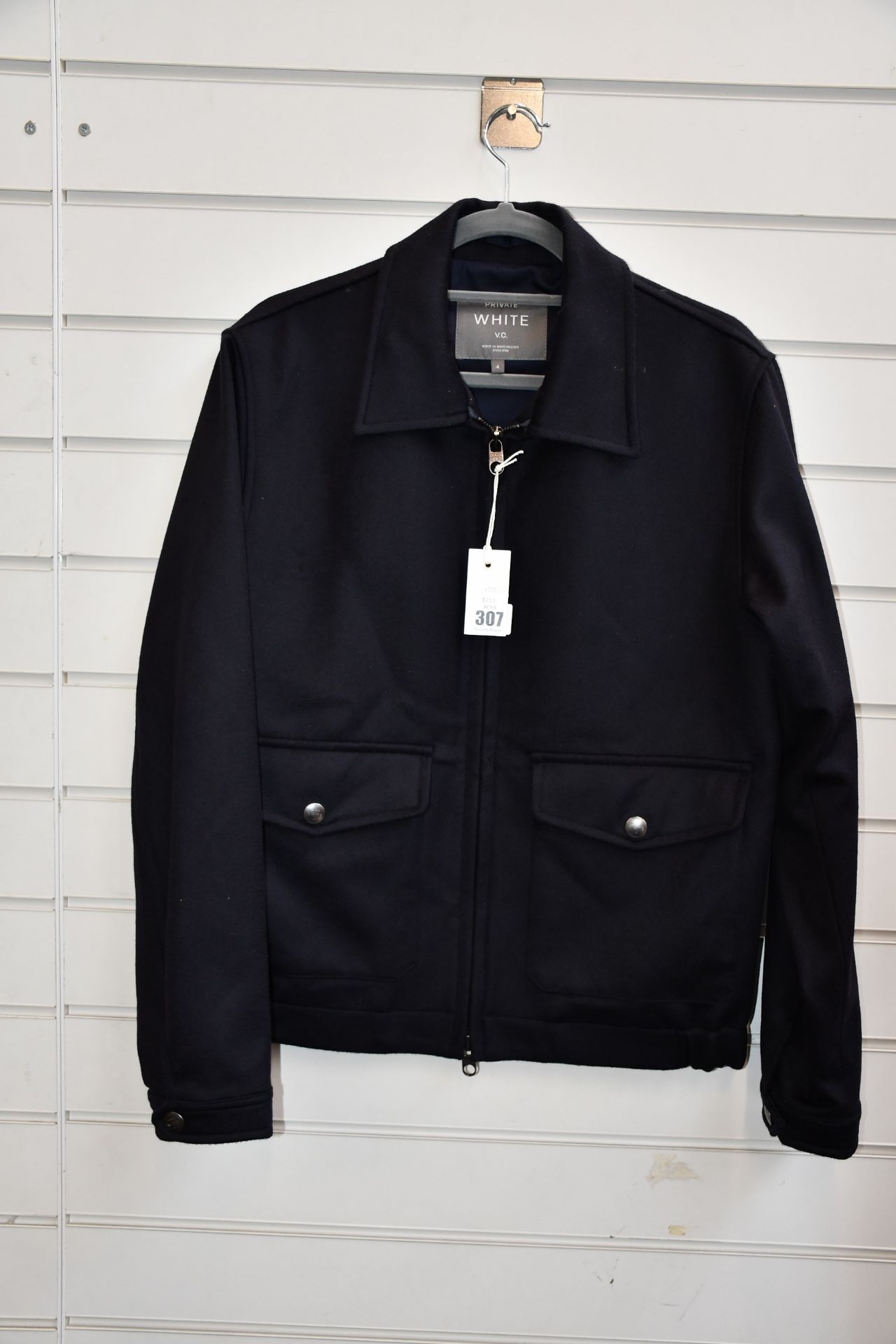An as new Private White V.C. Deluxe Bomber in navy doeskin (4_M - RRP £325).