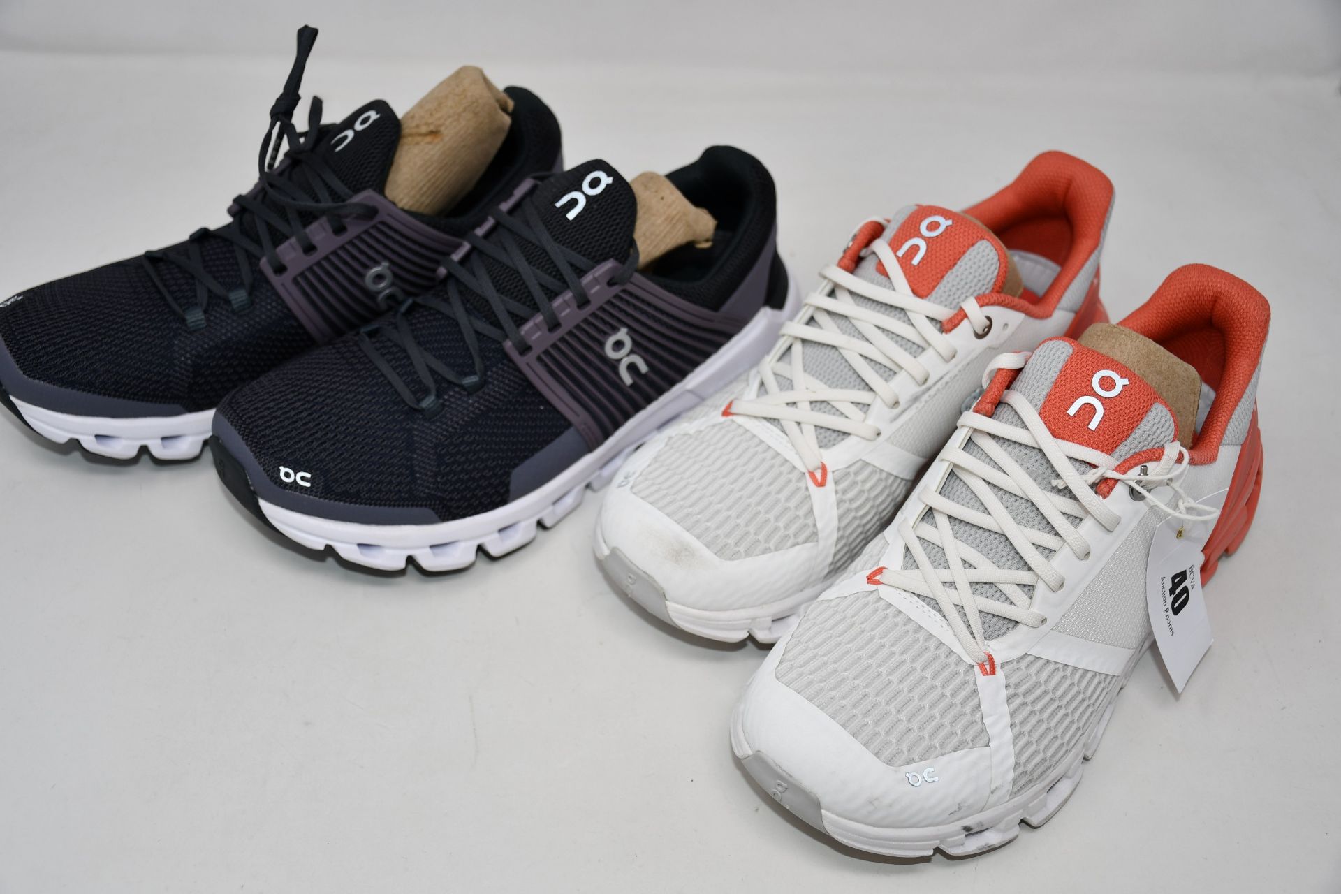 Two pairs of women's as new On Running trainers (UK 5 - No boxes).