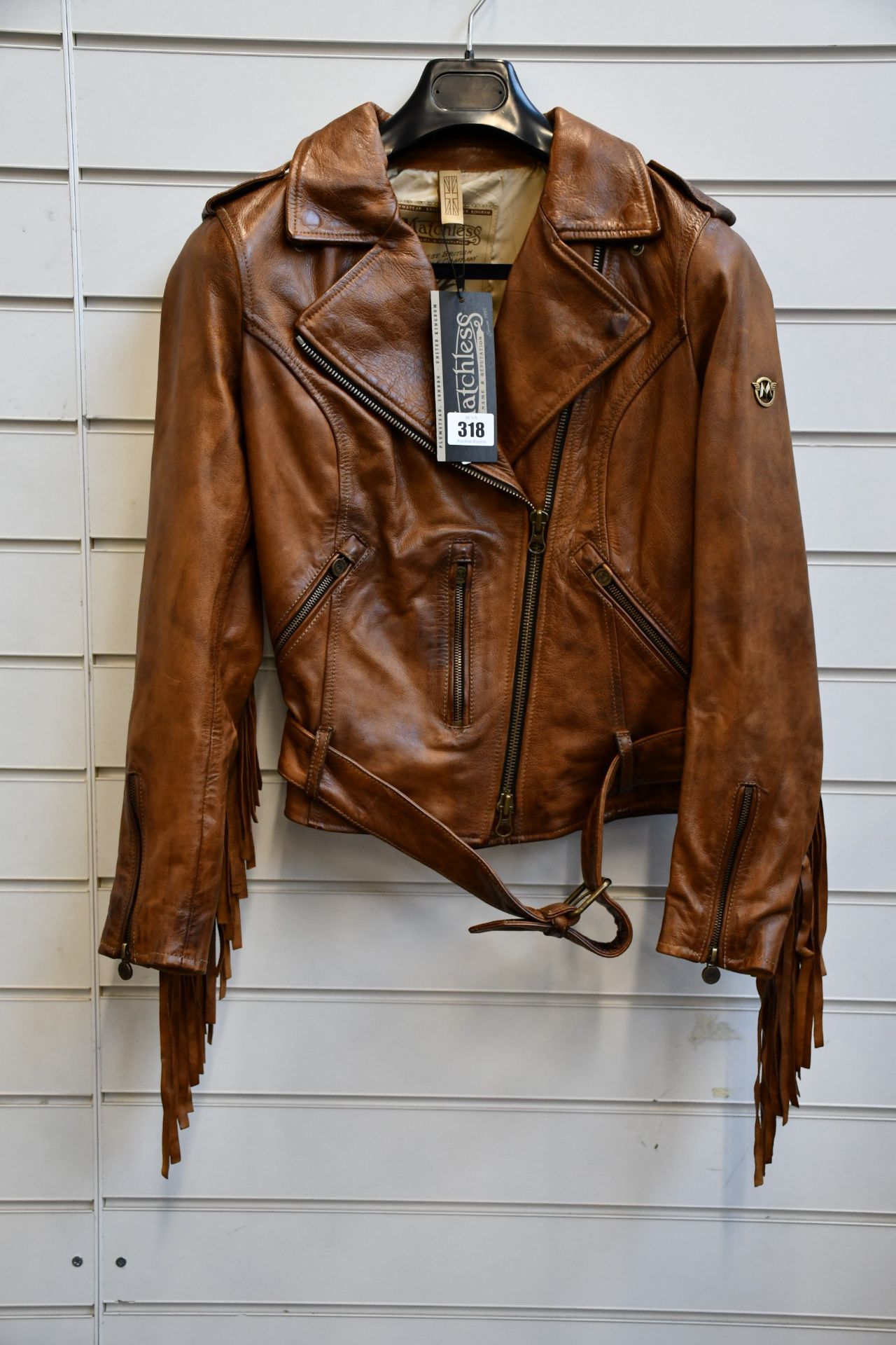 A ladies as new Matchless Elisabeth Blouson Western Edition leather jacket in brown (M - RRP €