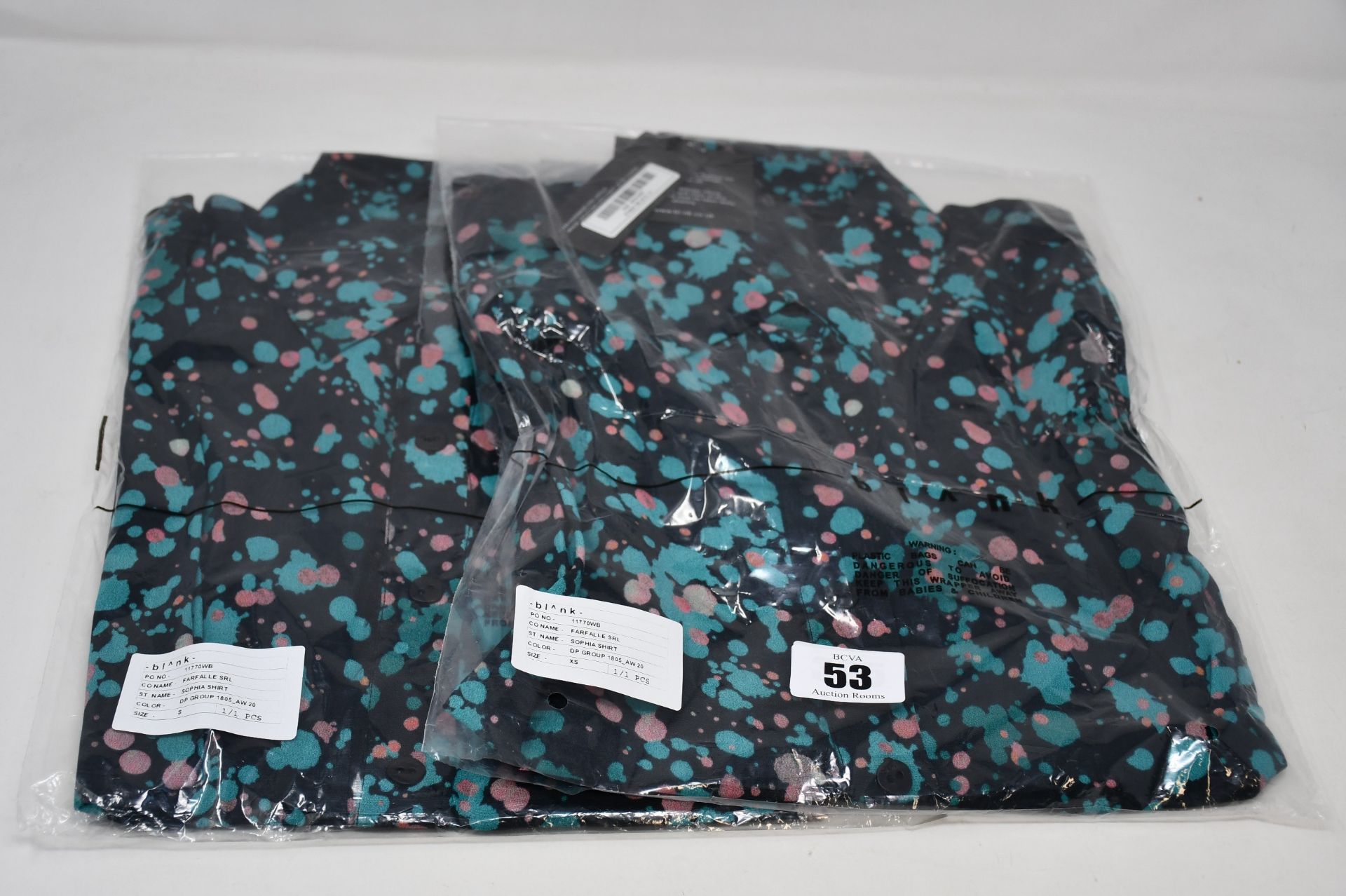 Five as new -bl^nk- Sophia shirts (XS, S, 2 x M, L).