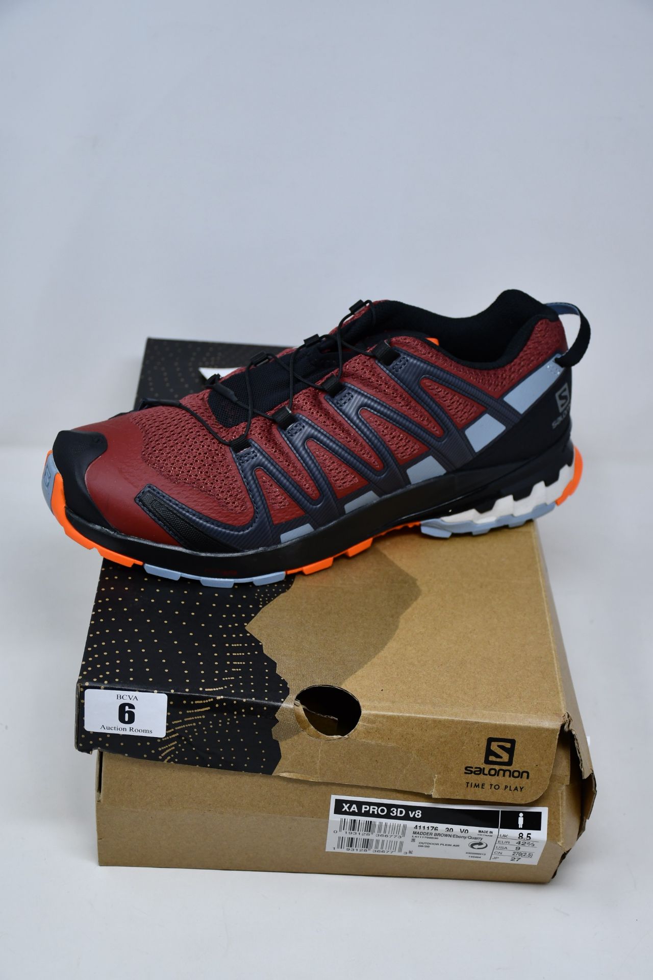 A pair of as new Salomon XA Pro 3D v8 hiking shoes (UK 8.5).