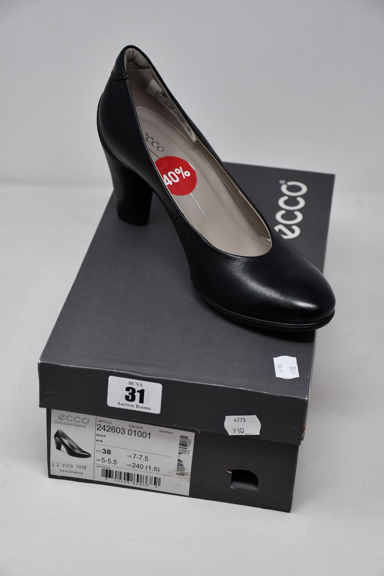 A pair of as new Ecco Sculptured 75 shoes (UK 7 - 7.5).