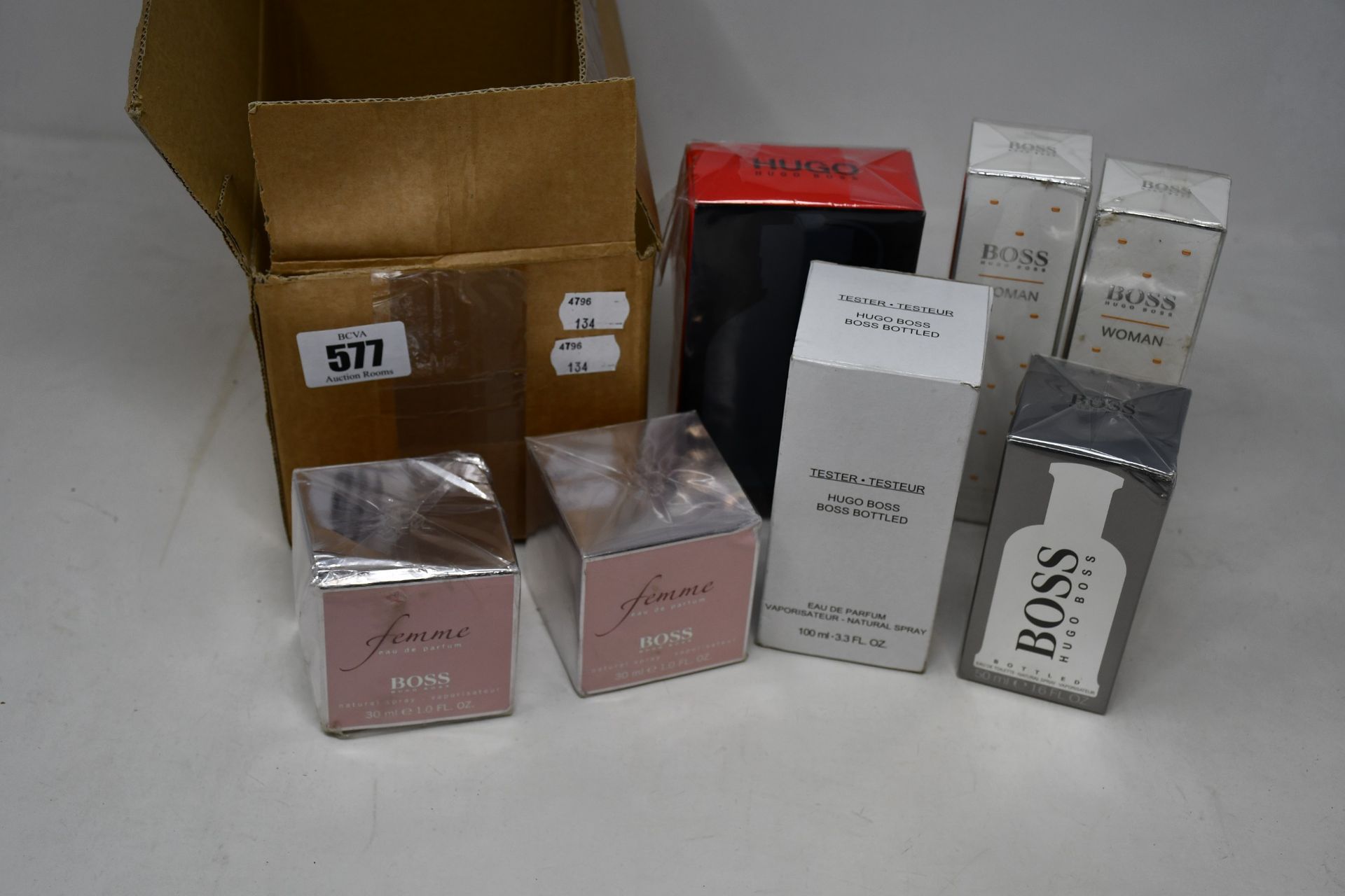Seven as new assorted Hugo Boss aftershave and perfumes to include Boss Just Different and Boss