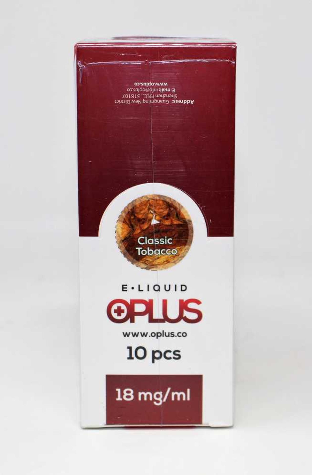 Six boxes of ten (10ml) OPLus E-Liquid in Classic Tobacco 18mg/ml (Over 18s only).