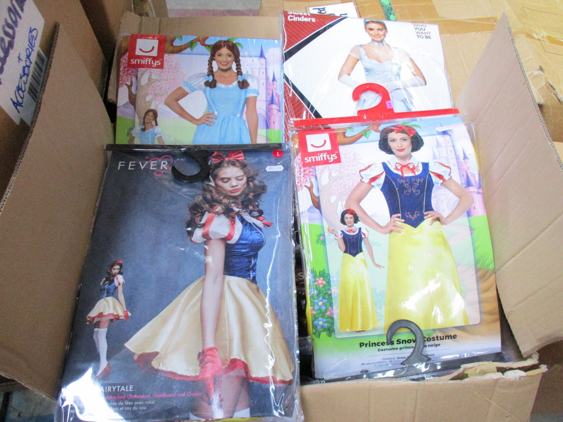 Assorted stock from a fancy dress and party store; Costumes and accessories by Smiffys, Fever and