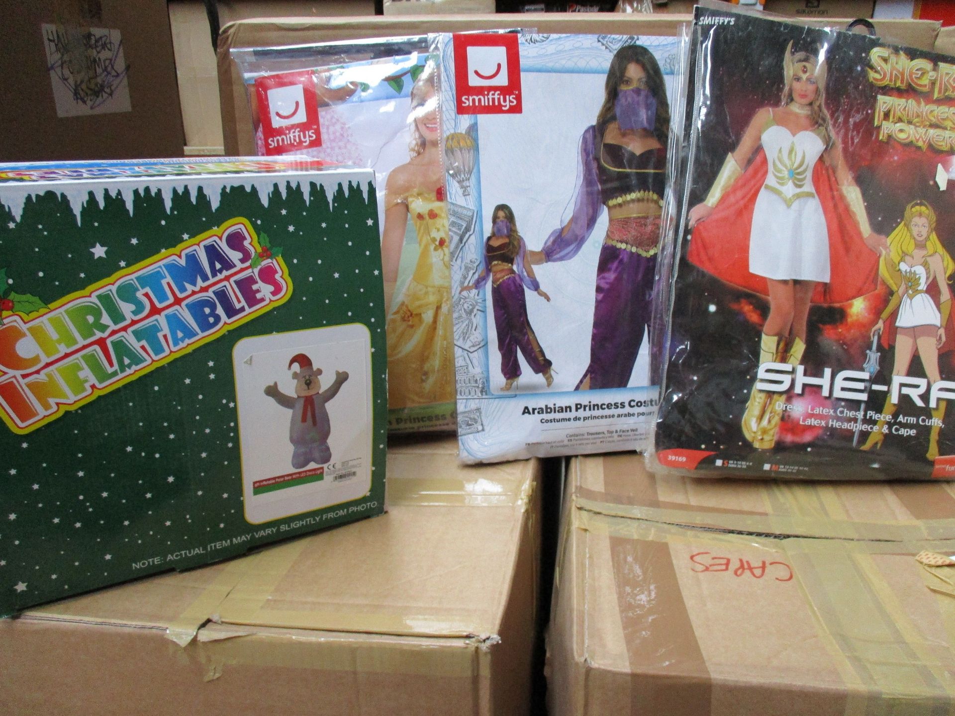 Assorted stock from a fancy dress and party store; Costumes and accessories by Smiffys, Fever and