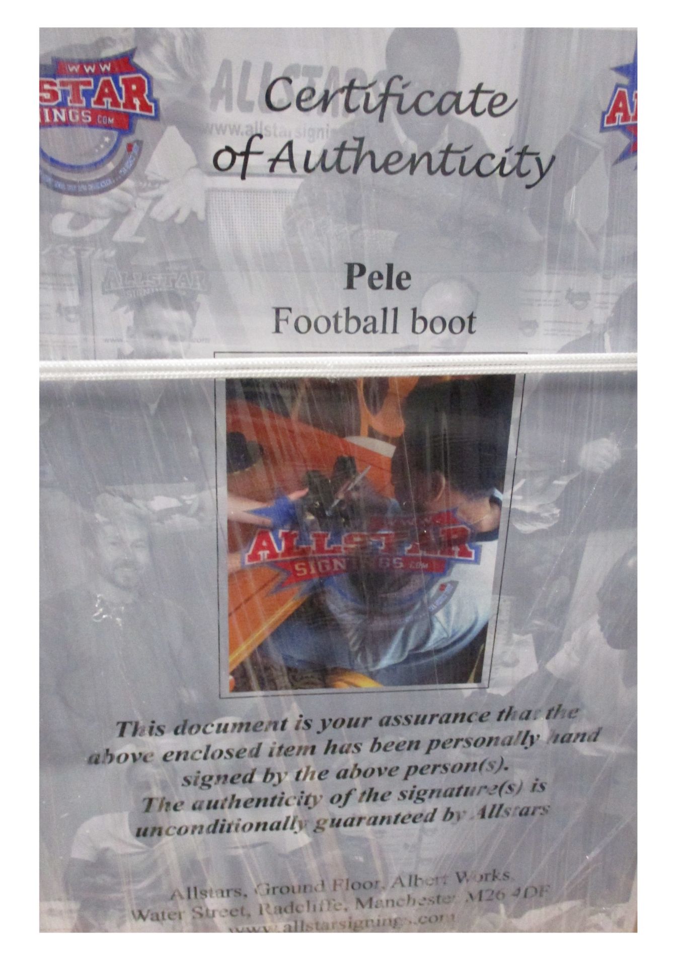 An AllStar Signings framed football boot signed by Pele with AllStar certificate of authenticity - Image 3 of 7