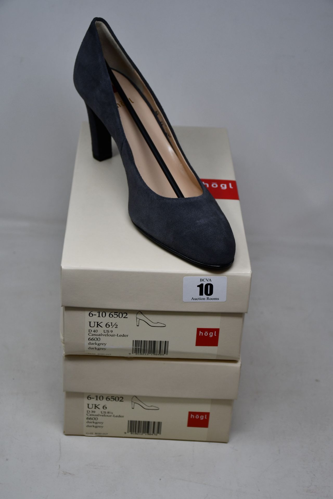 Two pairs of Hogl Bonnie closed toe shoes in dark grey (UK 6, 6.5).