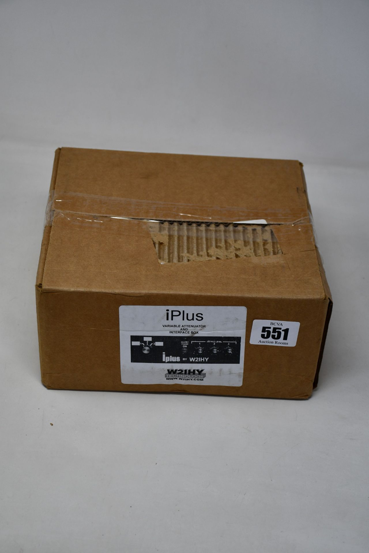 A boxed W2IHY IPlus Audio Switch (Variable Attenuator and Interface Box).