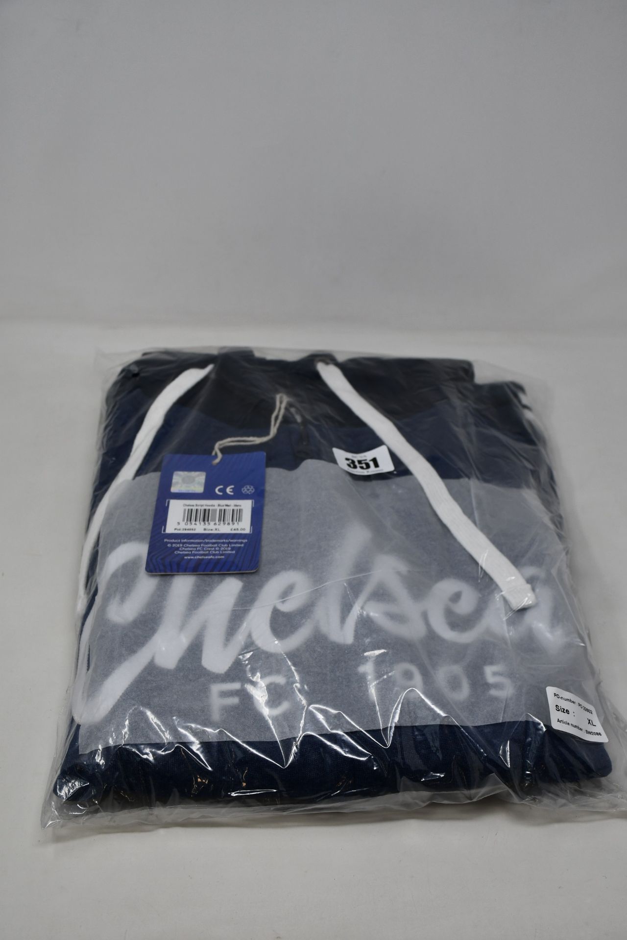 Three as new Official Chelsea Football Club script hoodies (All XL - RRP £45 each).