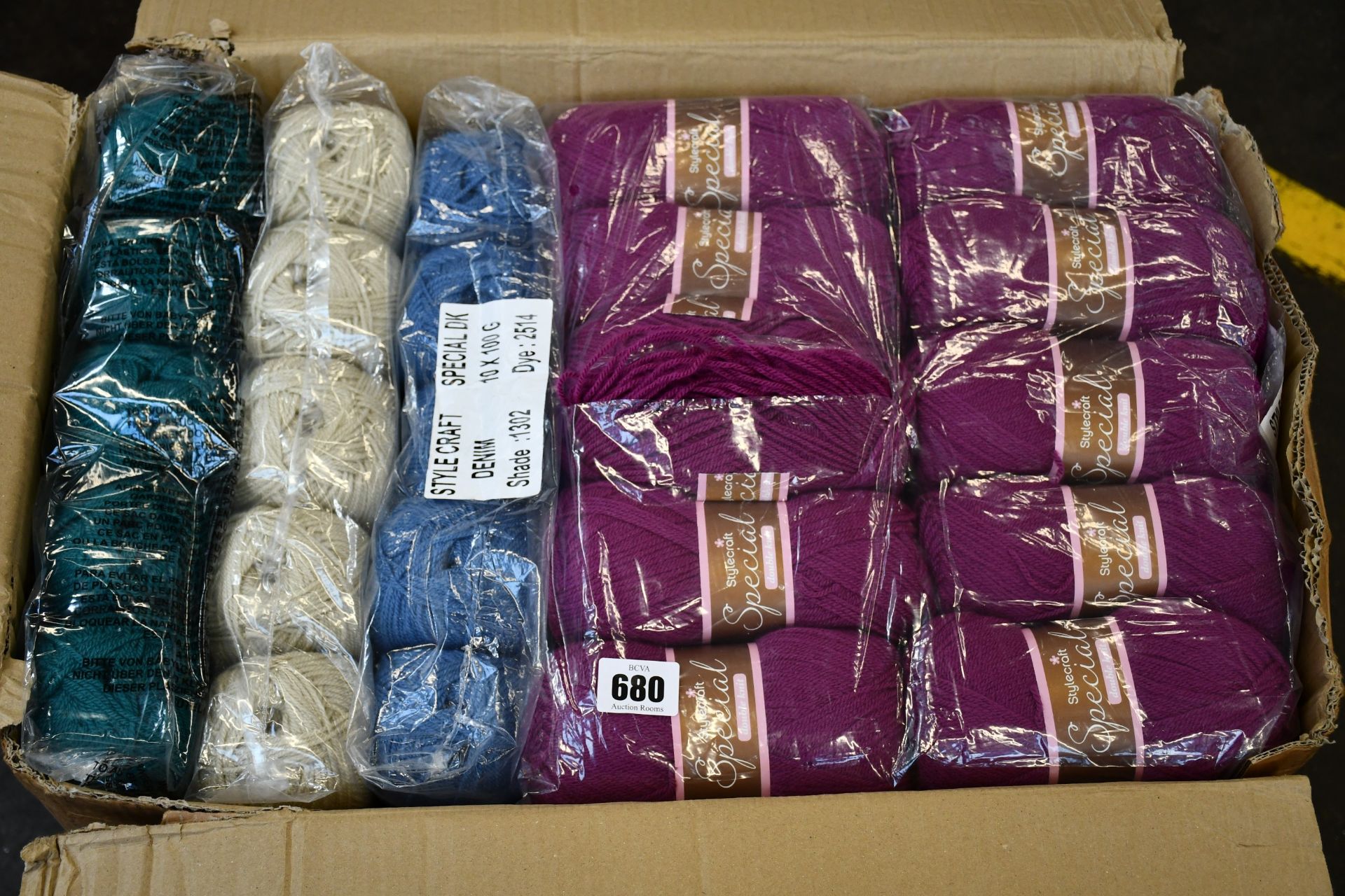 Ten packs of ten Stylecraft Special double knit yarn (100g) in various colours including plum,