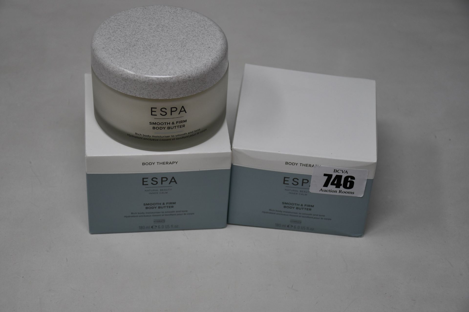 Three boxed as new Body Therapy ESPA natural beauty inner calm smooth and firm body butter (180ml).