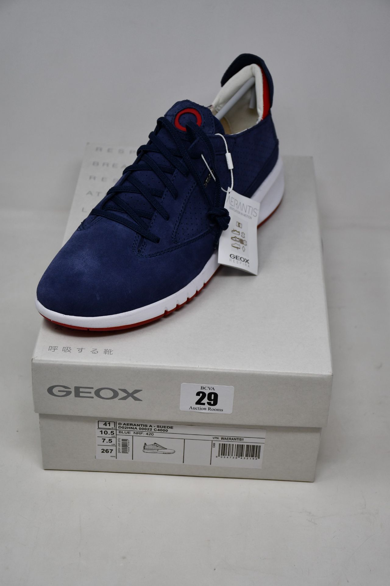 A pair of as new Geox Aerantis suede trainers (UK 7.5 - RRP £130).