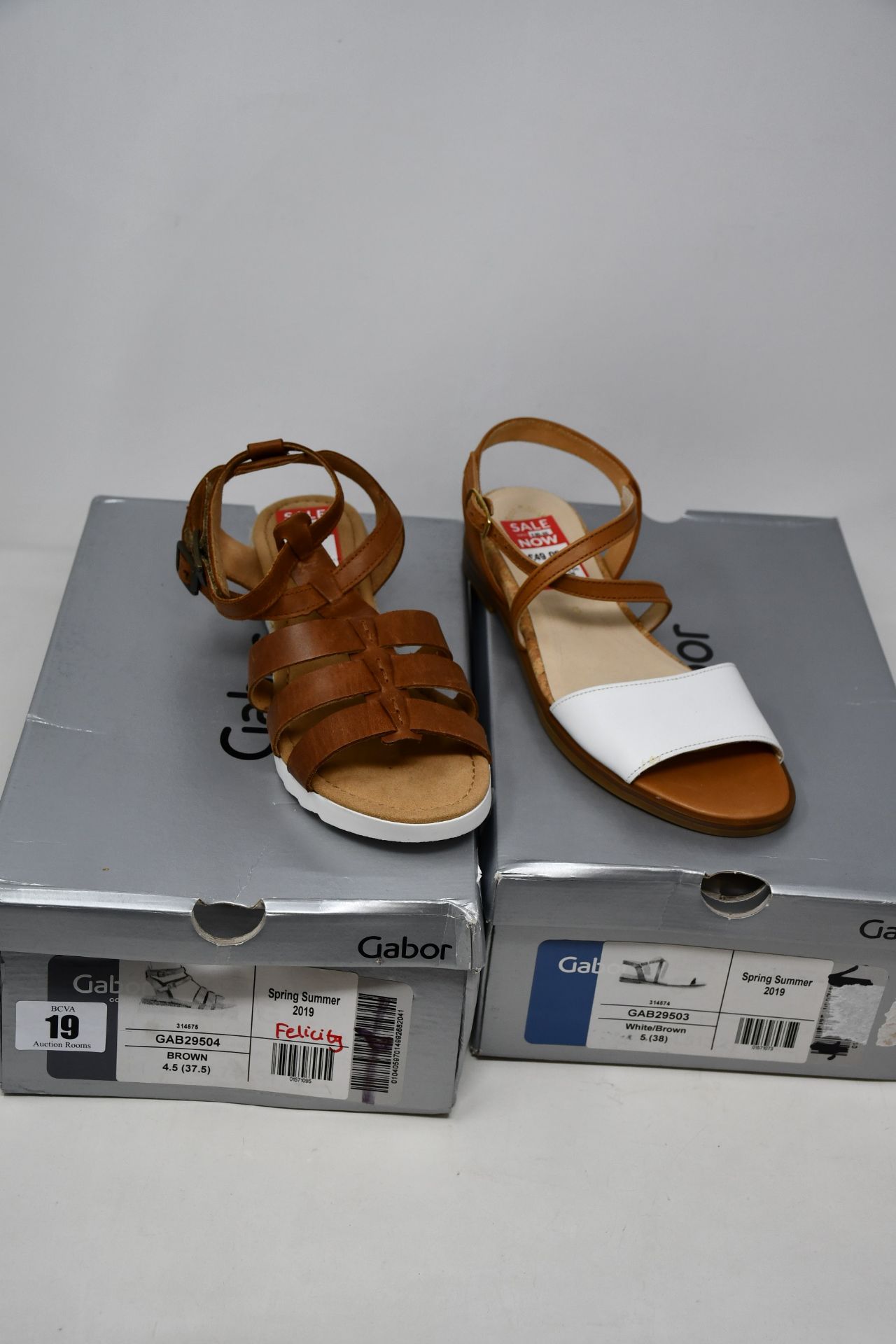 Three pairs of as new Gabor Impact sandals (UK 5, 6, 6.5 - RRP £38 each) and a pair of Felicity