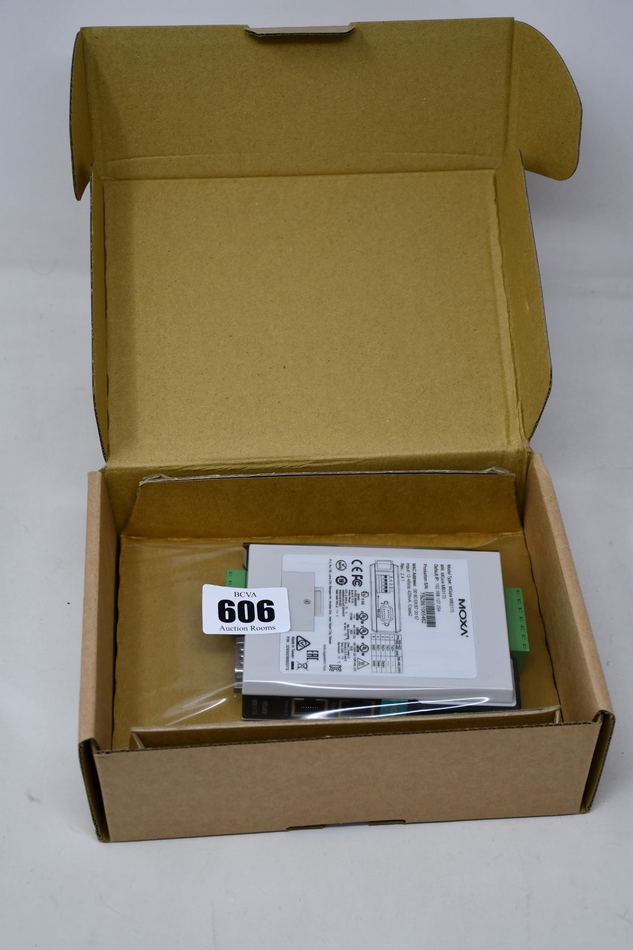 A boxed as new Moxa MGate MB3170 V2.4.1 Advanced Serial-to-Ethernet Modbus Gateway (P/N: