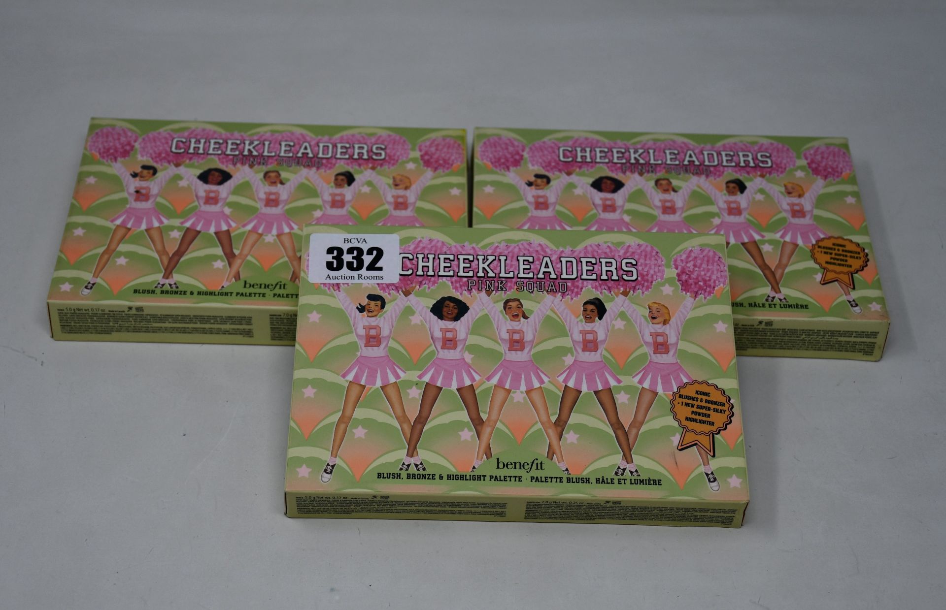 Five as new Benefit Cheekleaders 'Pink Squad' makeup palettes.