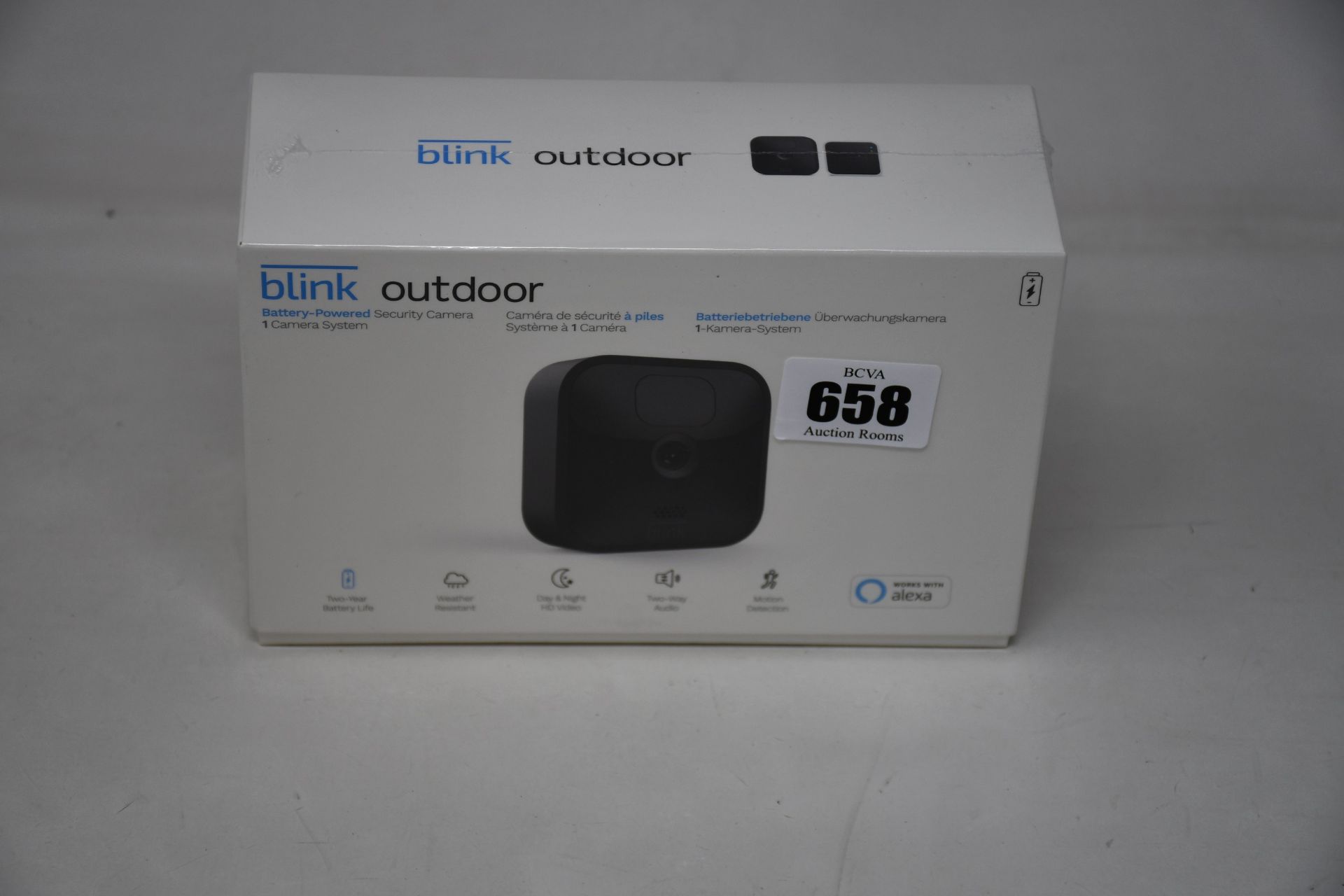 A boxed as new Blink Outdoor smart security camera system.