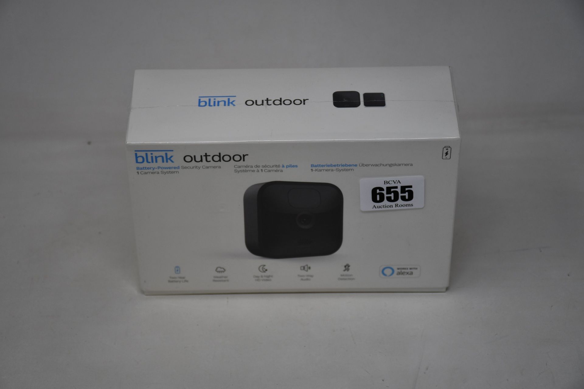 A boxed as new Blink Outdoor smart security camera system.