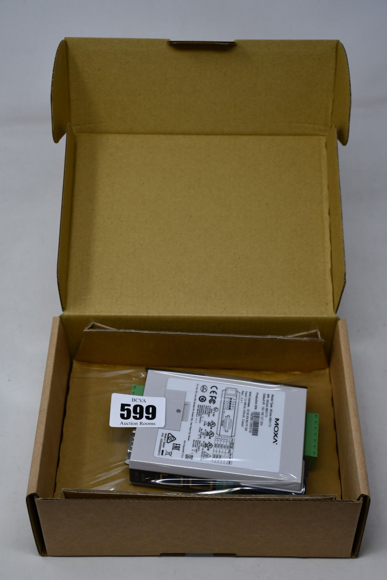 A boxed as new Moxa MGate MB3170 V2.4.1 Advanced Serial-to-Ethernet Modbus Gateway (P/N: