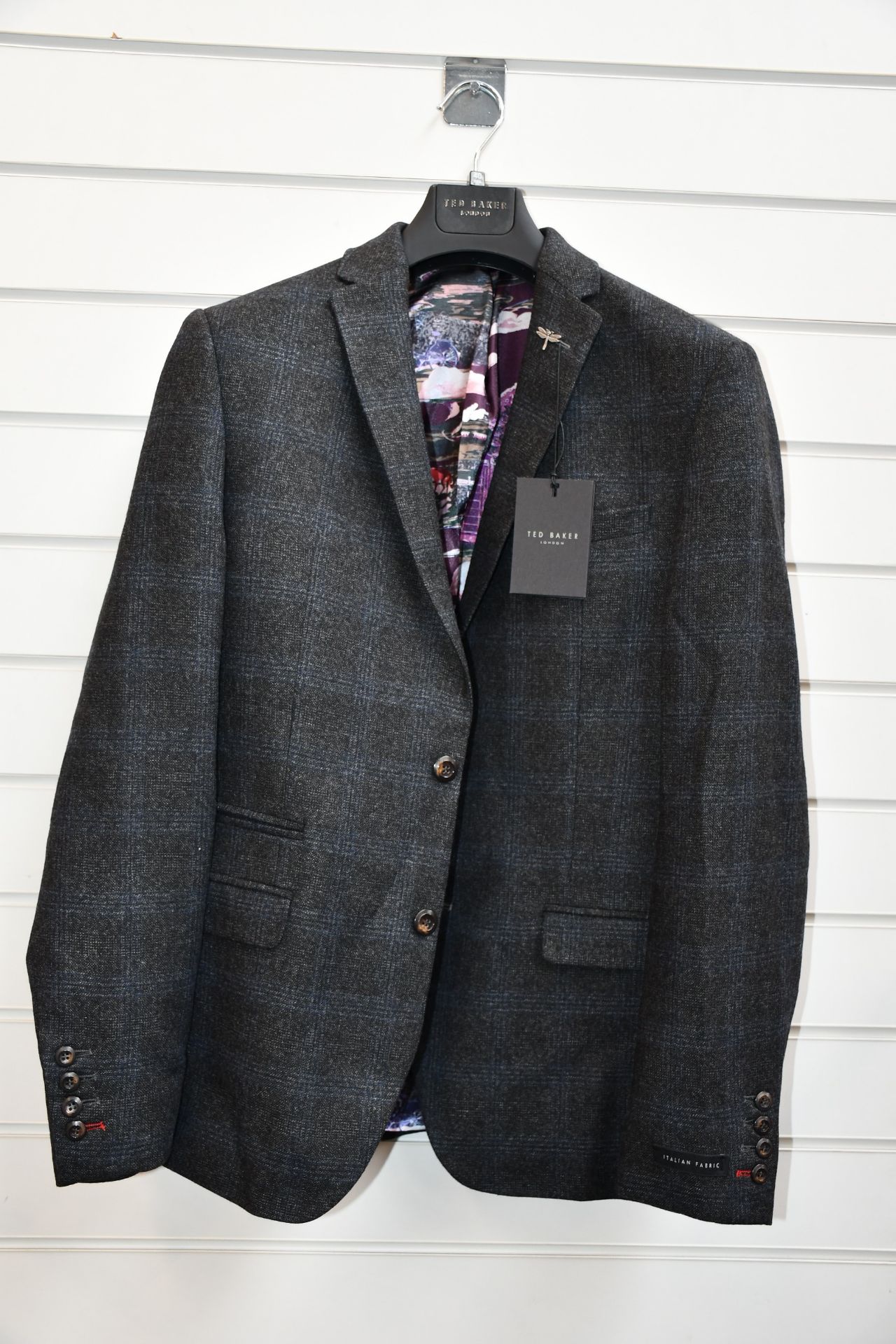 An as new Ted Baker charcoal check suit jacket (40 Reg - RRP £153).