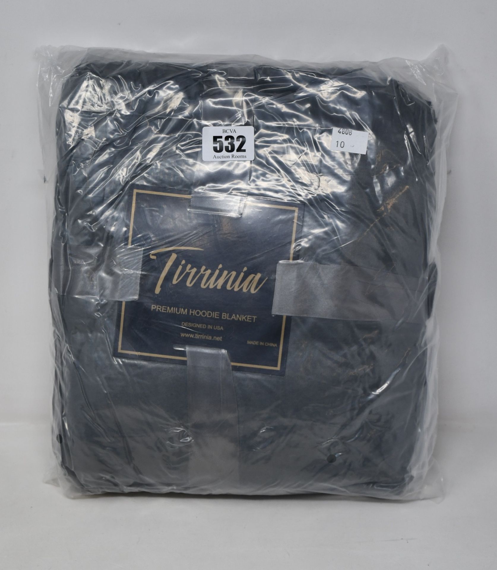 Four Tirrinia Premium Hoodie Blankets in grey.