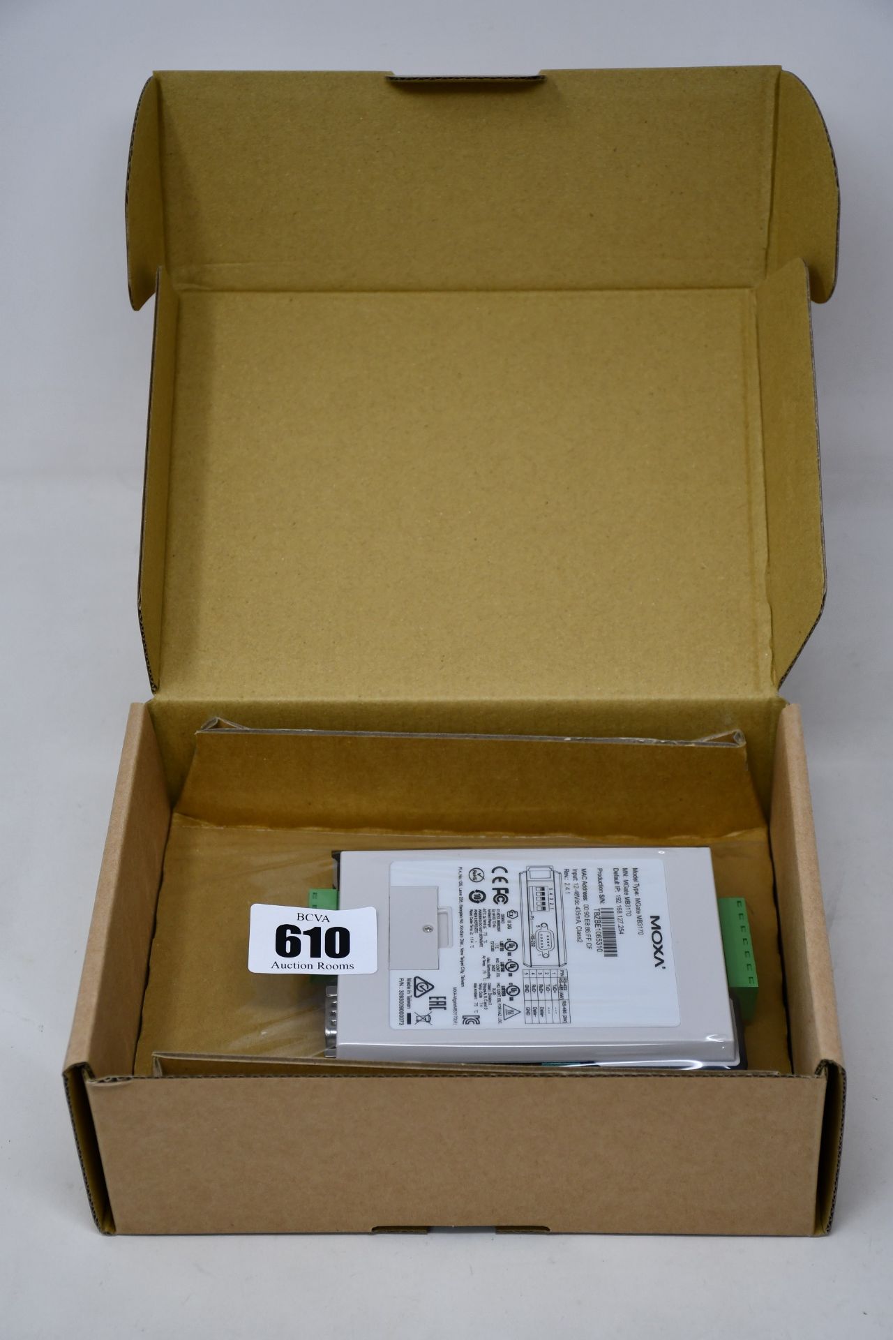 A boxed as new Moxa MGate MB3170 V2.4.1 Advanced Serial-to-Ethernet Modbus Gateway (P/N: