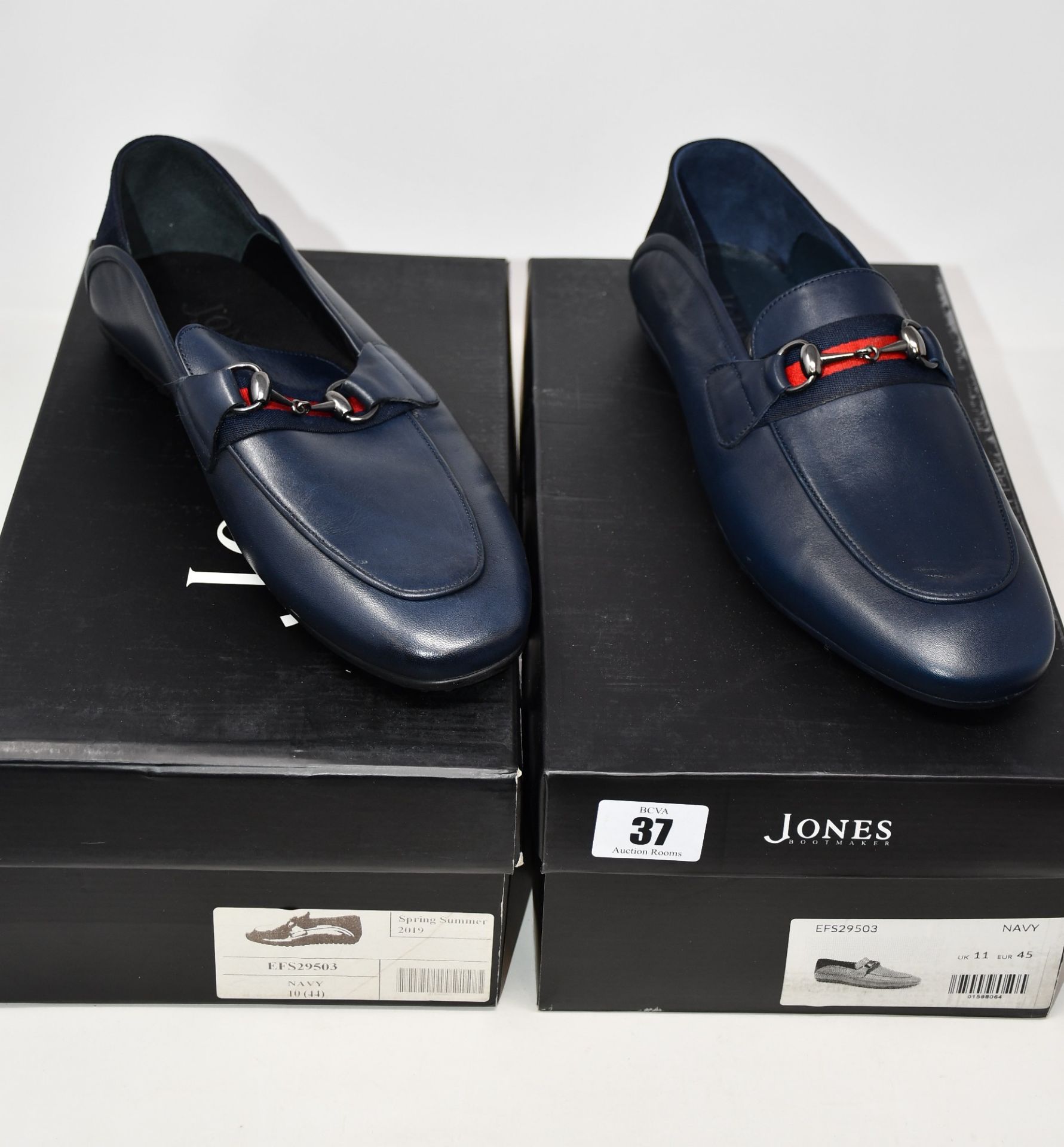 Two pairs of as new Jones Bootmaker Mallory loafers (UK 10, 11 - RRP £89 each).