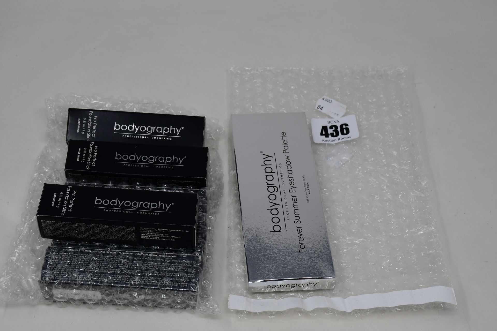 A boxed as new Bodyography Forever Summer Eyeshadow Palette and six boxed as new Bodyography Pro