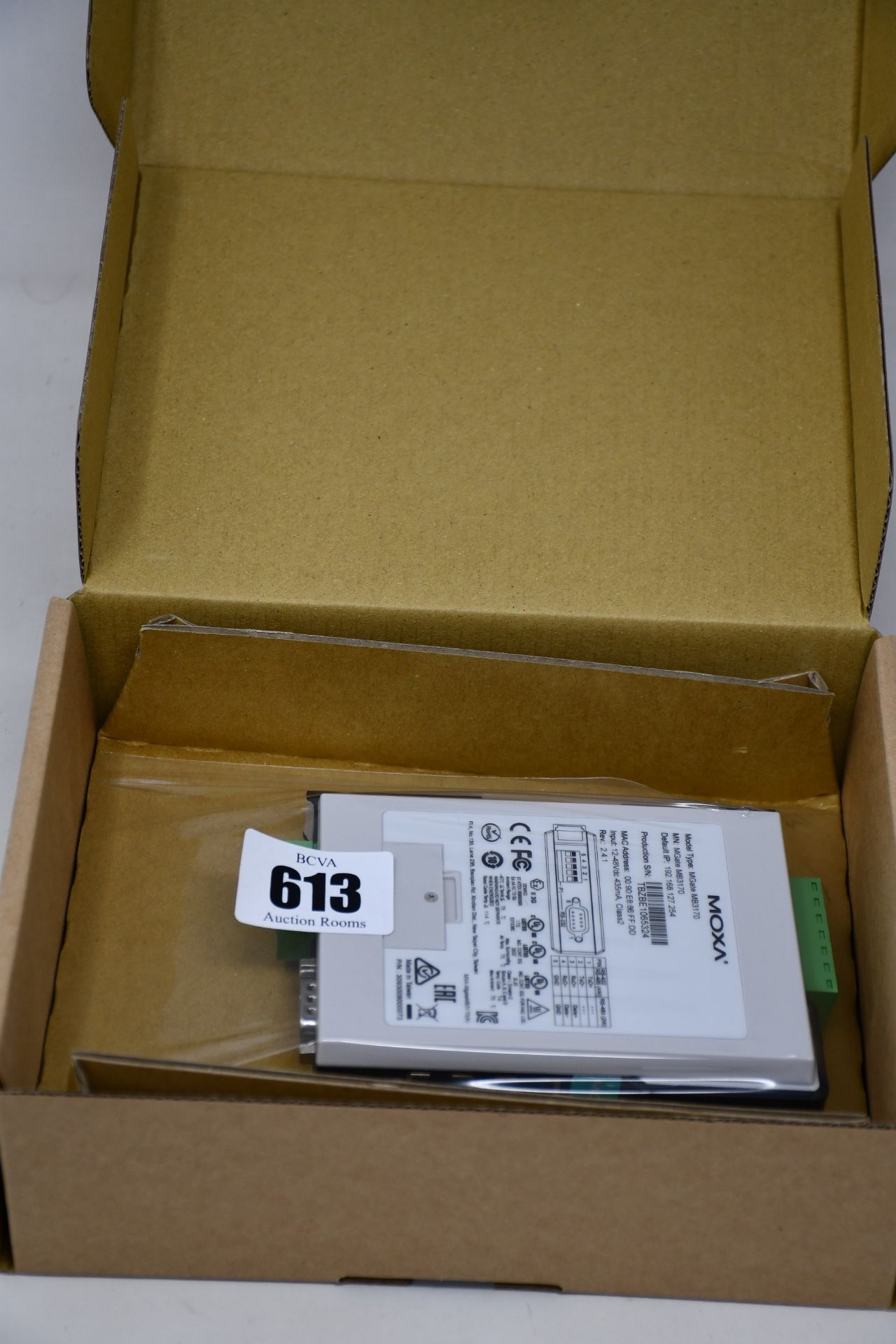 A boxed as new Moxa MGate MB3170 V2.4.1 Advanced Serial-to-Ethernet Modbus Gateway (P/N:
