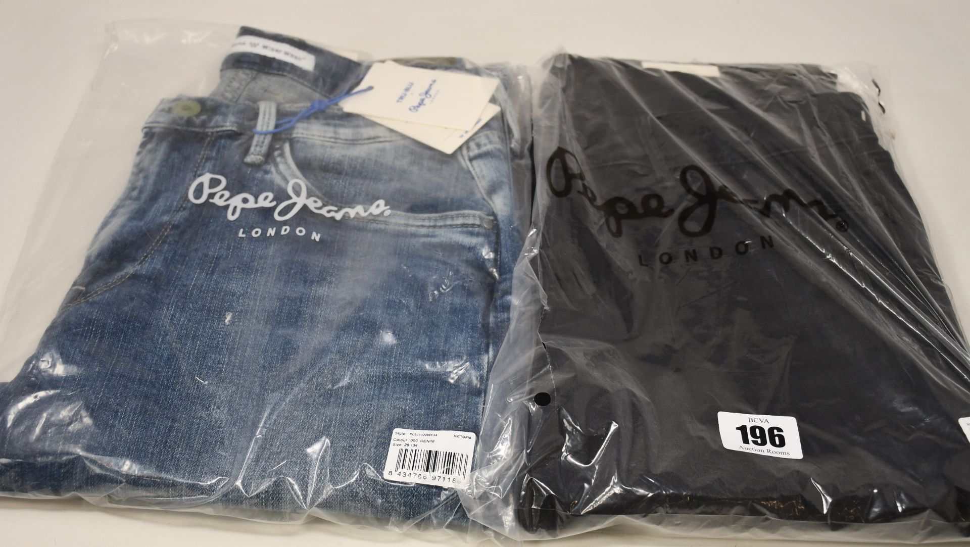 Five pairs of assorted Pepe jeans (W26/L30, W28/L30, W28/32, W29/34, W30/L32).