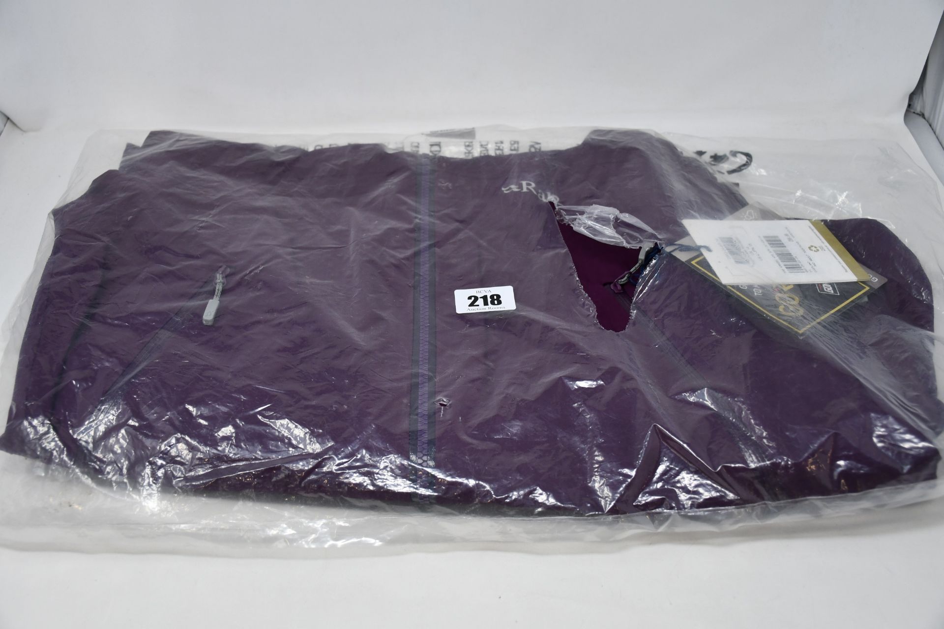 An as new women's Rab Kangri GTX jacket in eggplant (UK 14 - RRP £252).