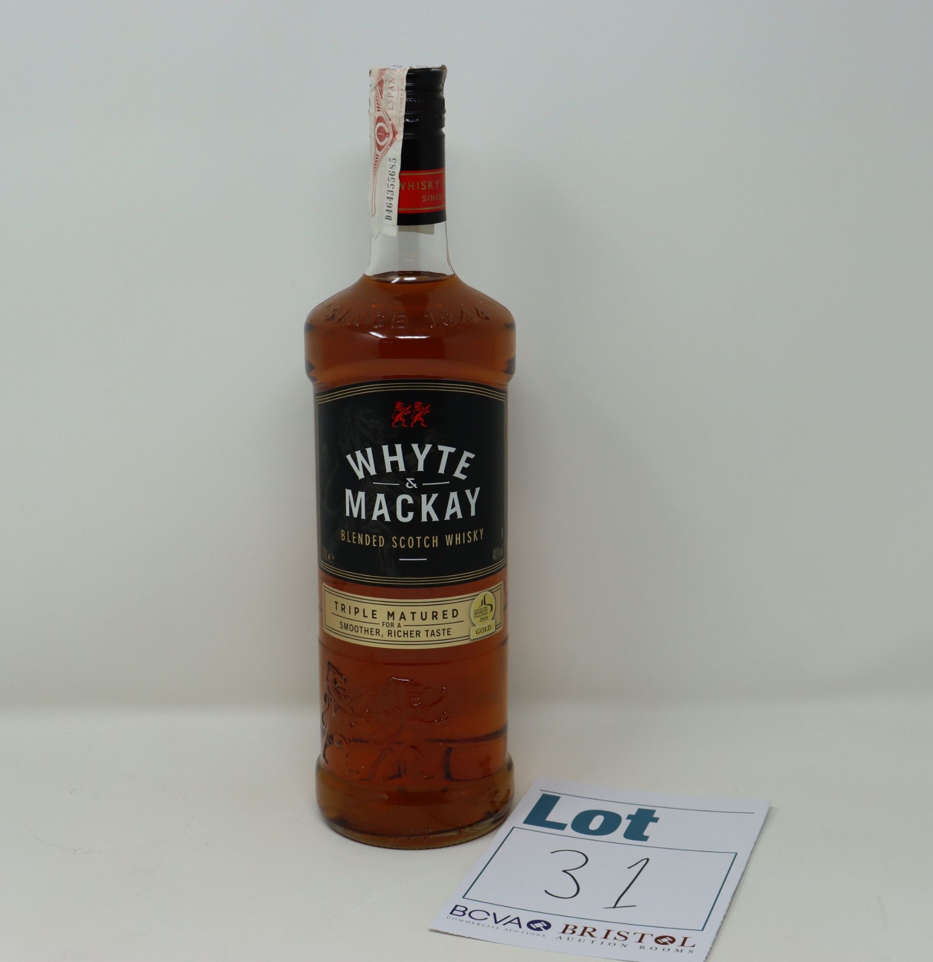 Four bottles of Whyte and Mackay blended scotch whiskey (1 Litre, over 18s only).