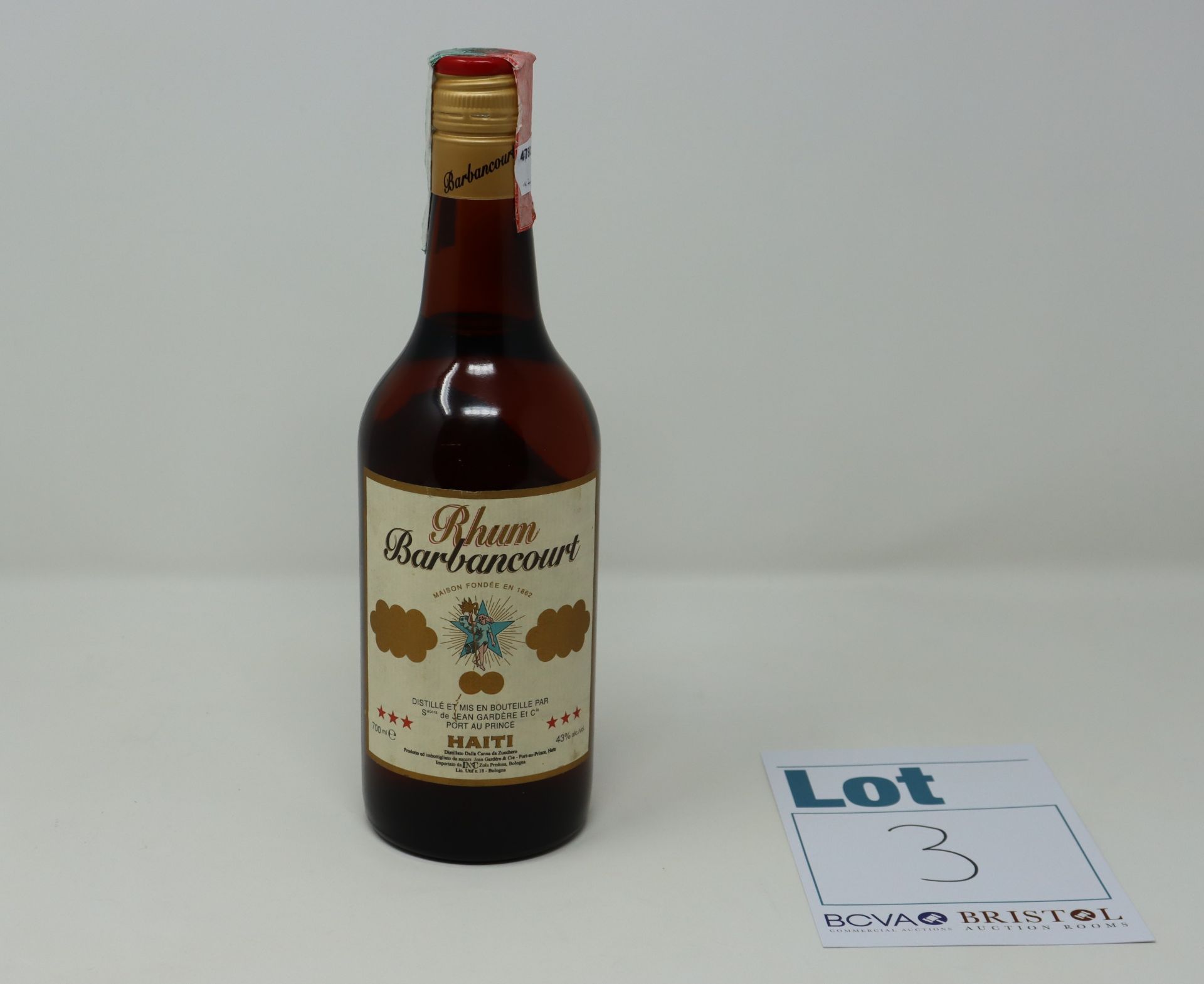A bottle of Barbancourt Haiti 3 Star Rum 700ml (Over 18s only).