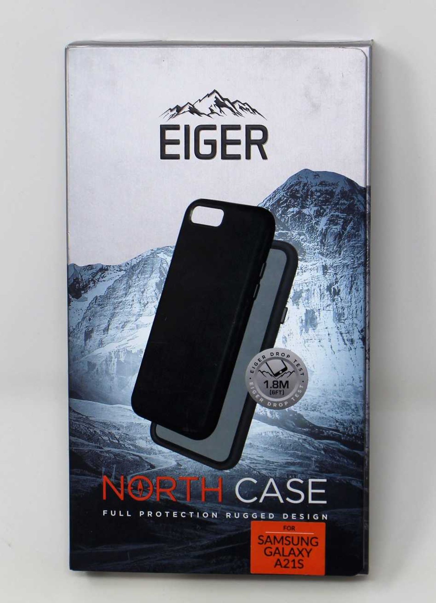 Five boxed as new Eiger North Cases for Samsung Galaxy A21s in Black (Boxes sealed).