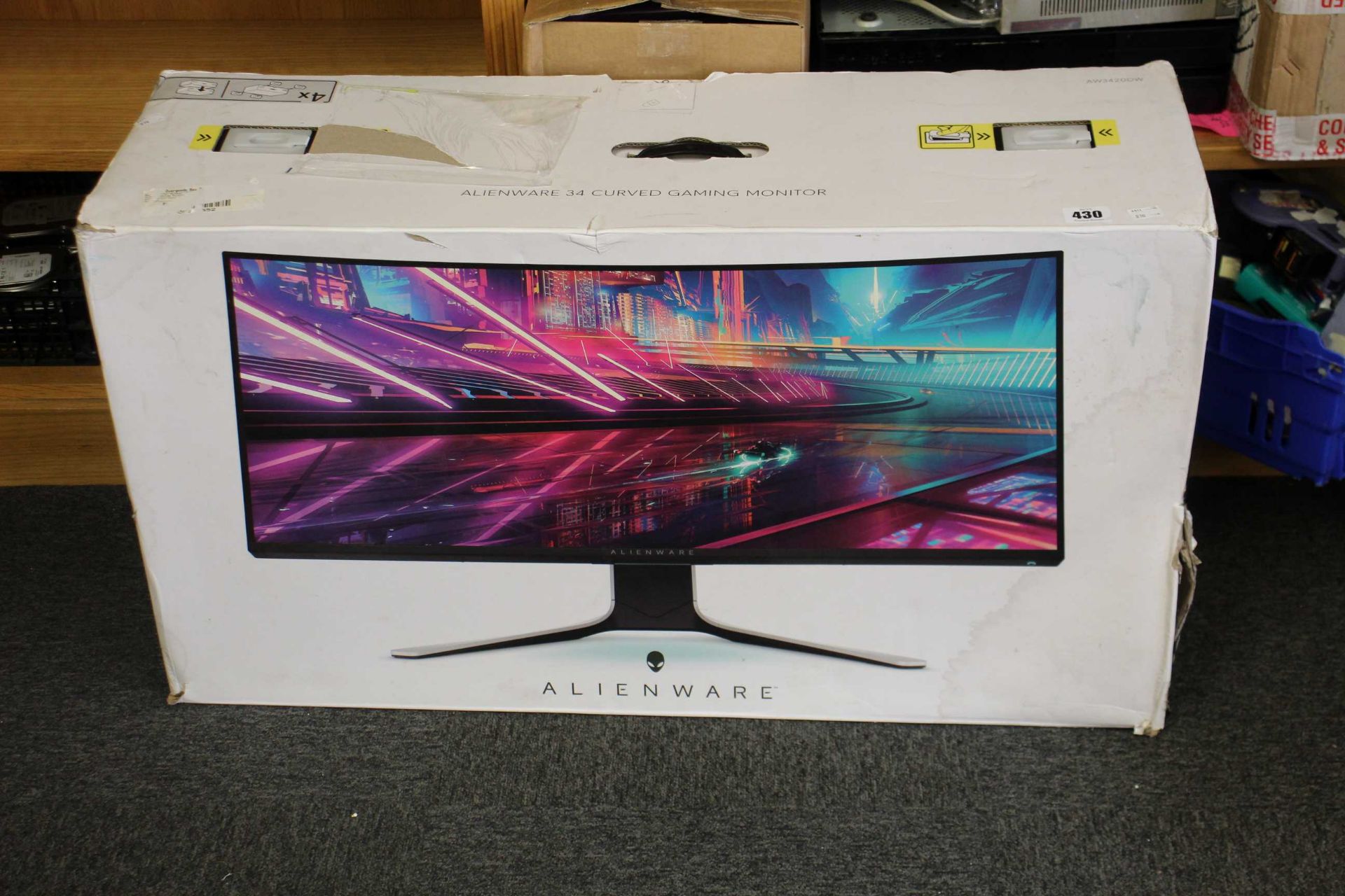 COLLECTION ONLY: A boxed as new Alienware AW3420DW 34" WQHD (3440 x 1440) 21:9 Gaming Monitor (D/PN: