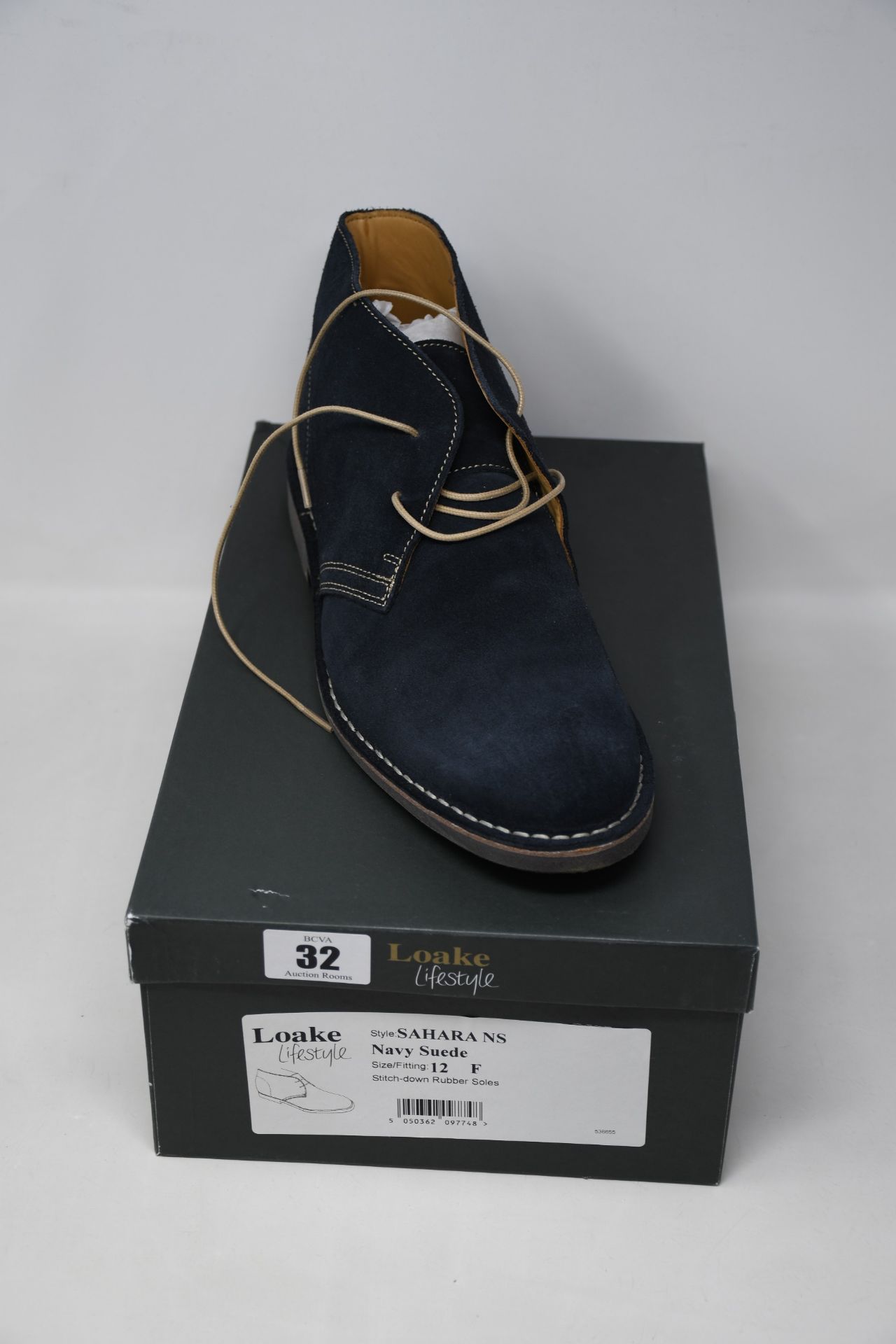 A pair of as new Loake Lifestyle Sahara navy suede chukkas (UK 12 - RRP £115).