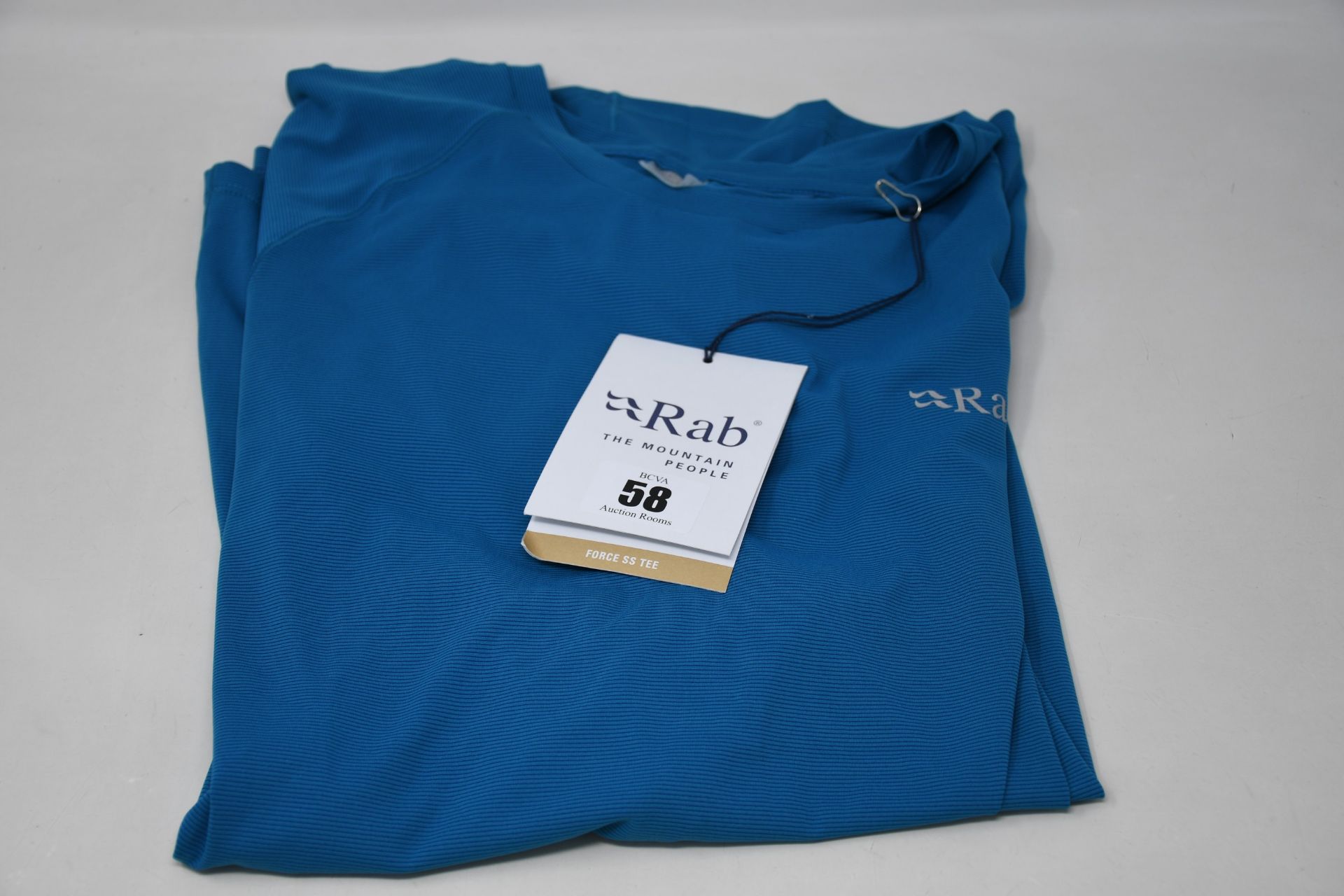 Eight as new Rab Force short sleeve T-shirts (1 x S, 2 x m, 2 x L, 2 x XL, 1 x XXL - RRP £27 each).