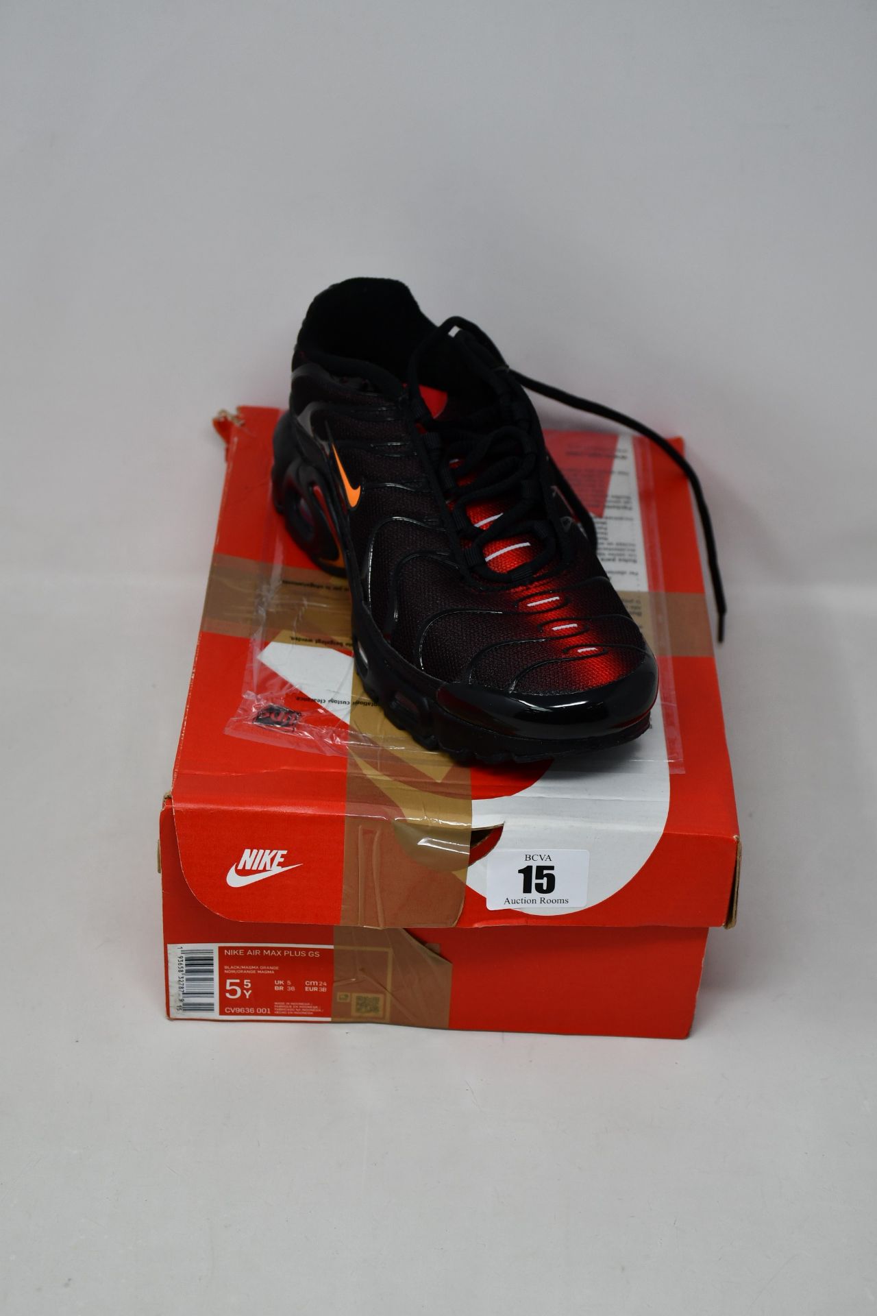 A pair of as new Nike Air Max Plus GS (UK 5).