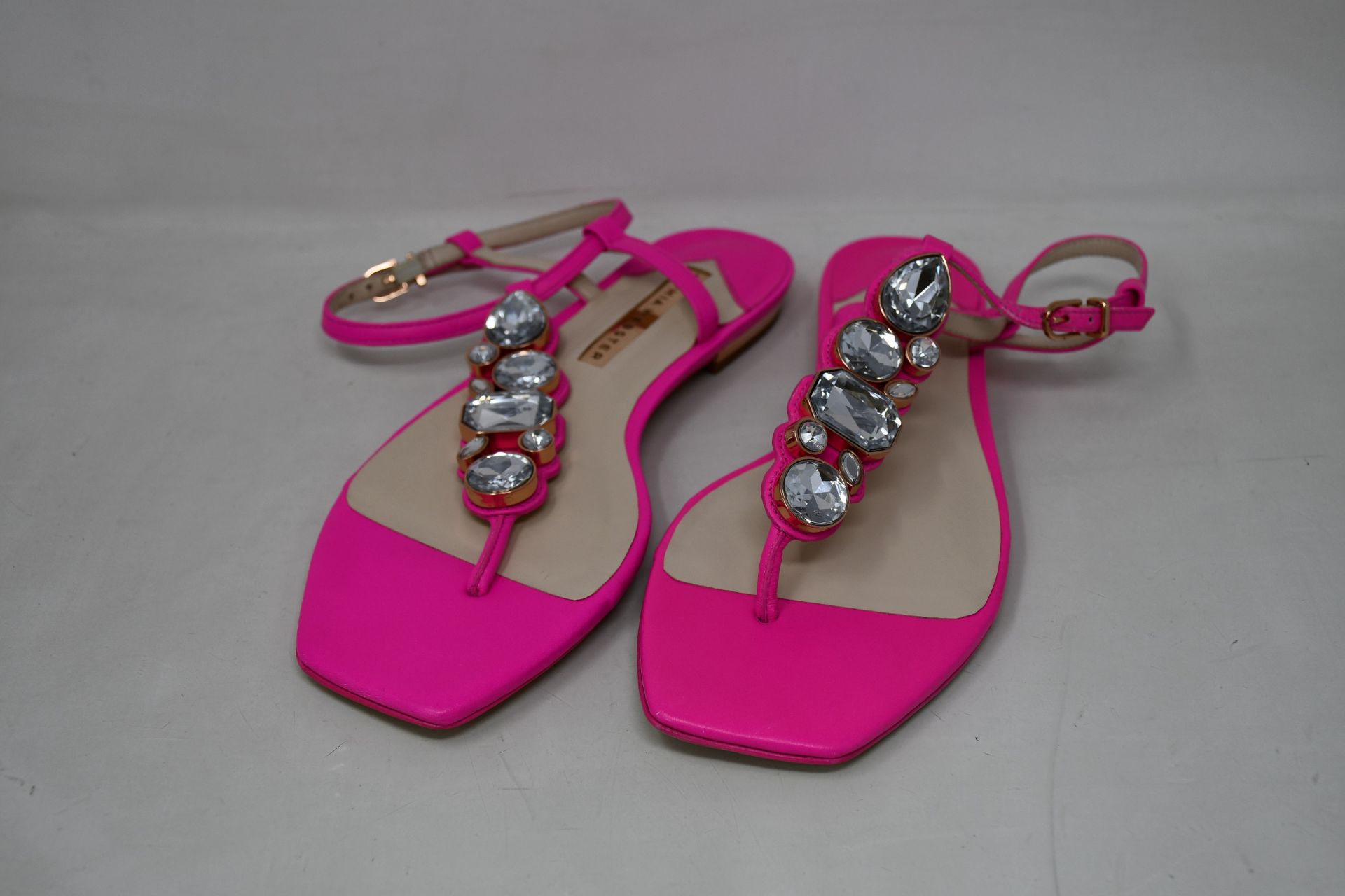 A pair of Sophie Webster pink gem studded shoes (EU 37, Possibly ex-display - No box).
