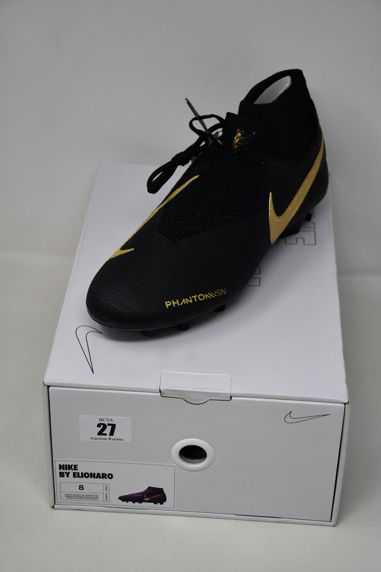 A pair of as new Nike By You Phantom VSN football boots (UK 8).