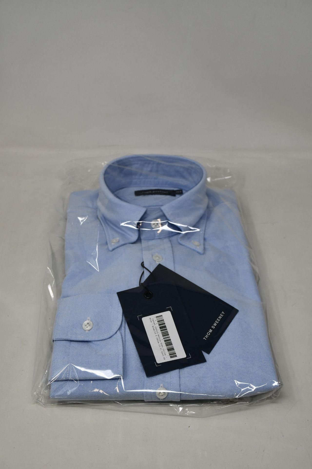 An as new Thom Sweeney casual Oxford button down collar blue shirt (15” - RRP £260).