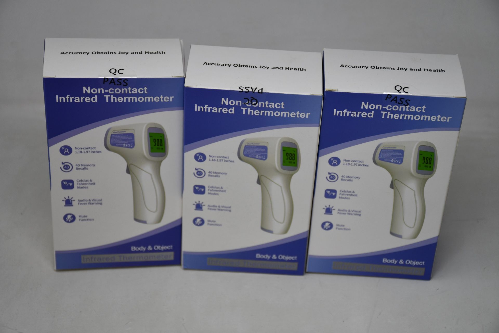 Ten as new F103 non-contact infrared forehead medical digital thermometers.