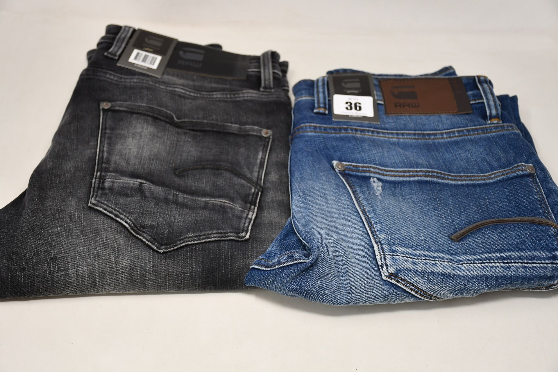 Four pairs of as new G-Star Raw jeans (All W32/L32).