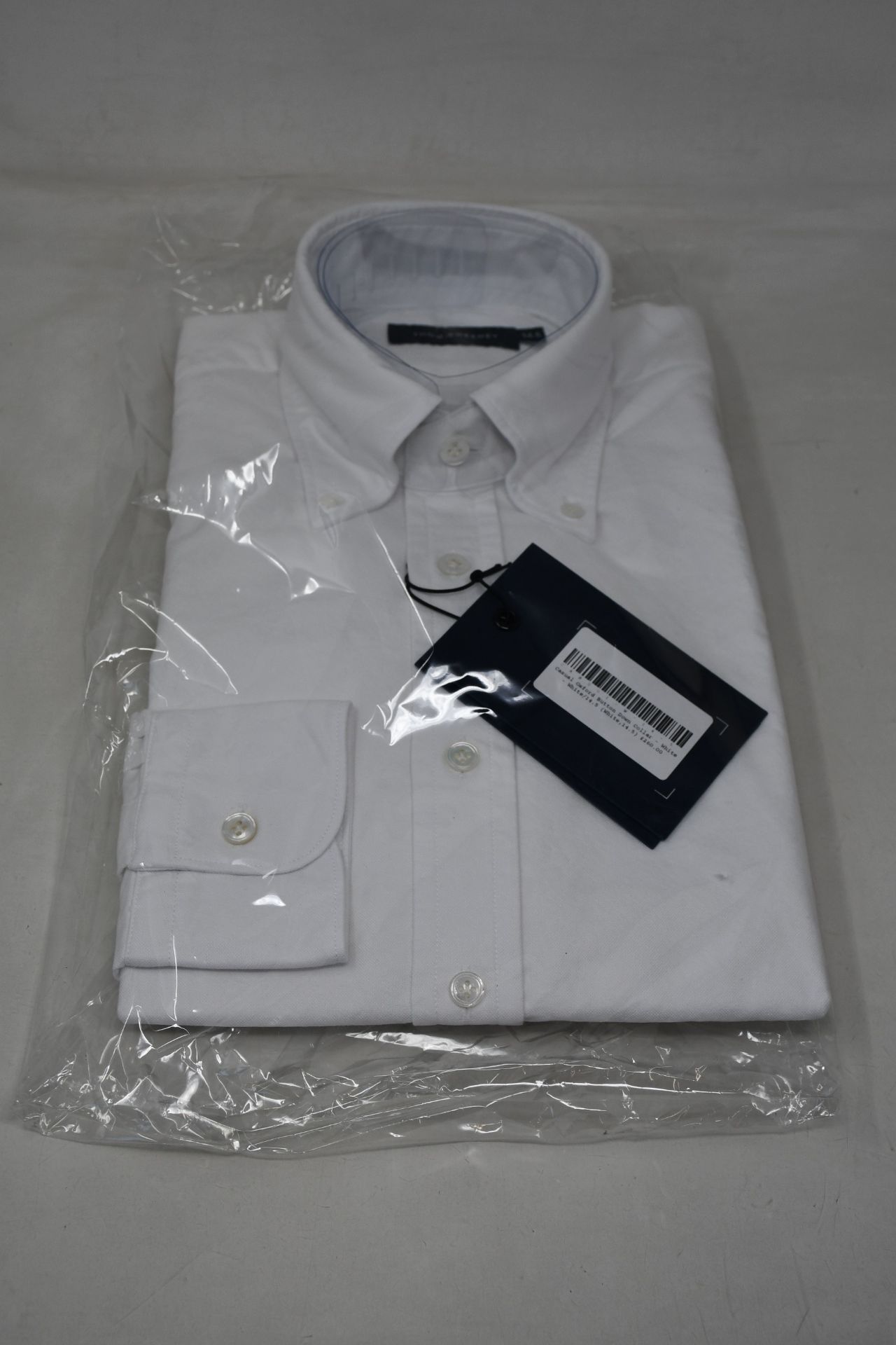 An as new Thom Sweeney casual Oxford button down collar white shirt (16.5” - RRP £260).