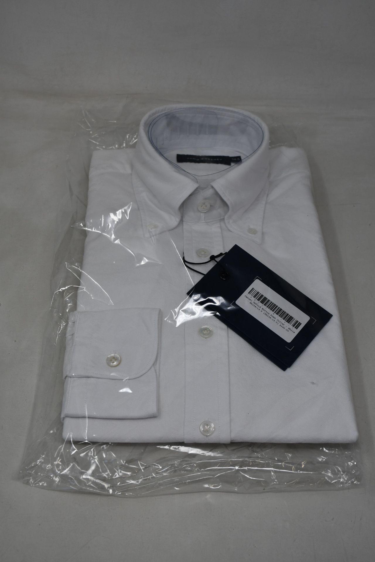 An as new Thom Sweeney casual Oxford button down collar white shirt (16.5” - RRP £260).