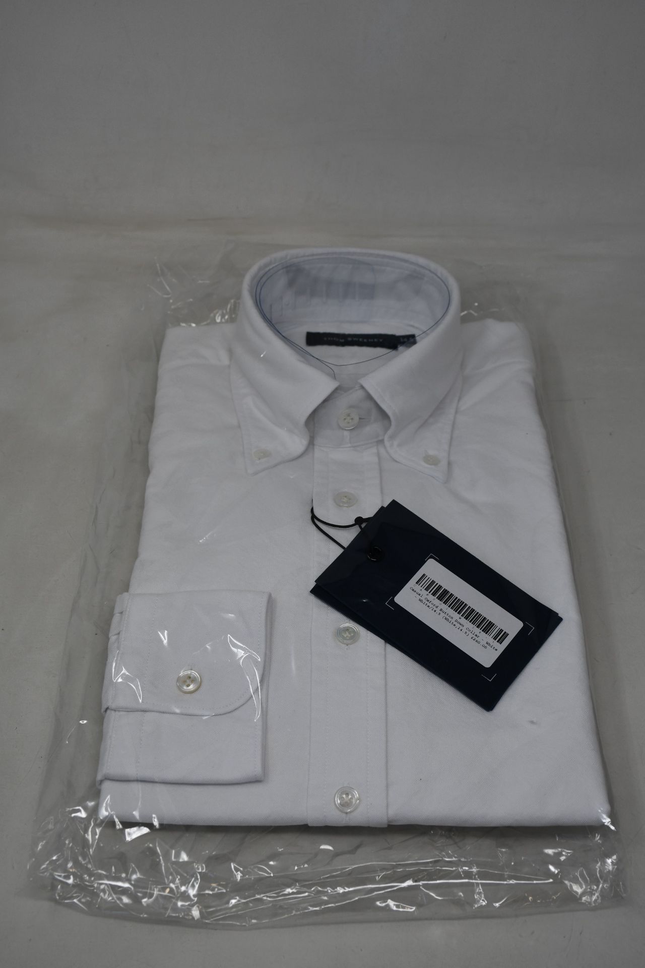 An as new Thom Sweeney casual Oxford button down collar white shirt (15.5” - RRP £260).