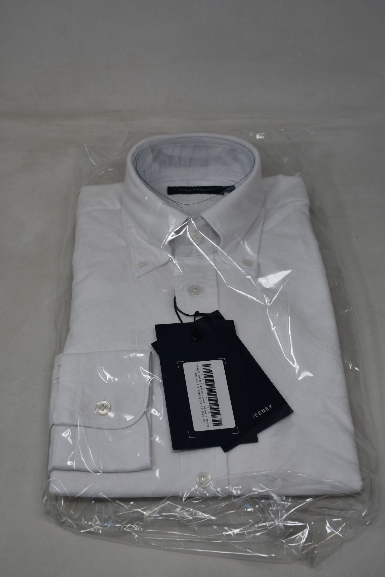 An as new Thom Sweeney casual Oxford button down collar white shirt (15” - RRP £260).