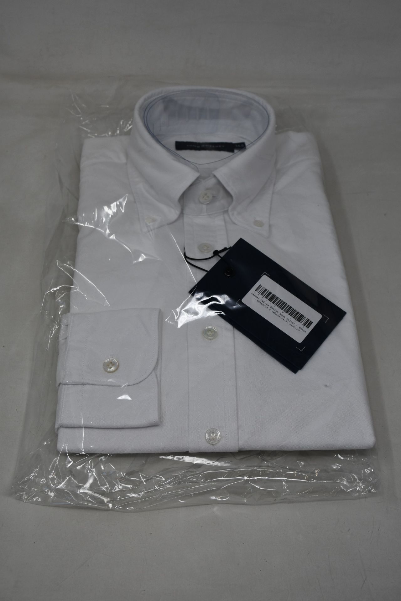 An as new Thom Sweeney casual Oxford button down collar white shirt (17” - RRP £260).